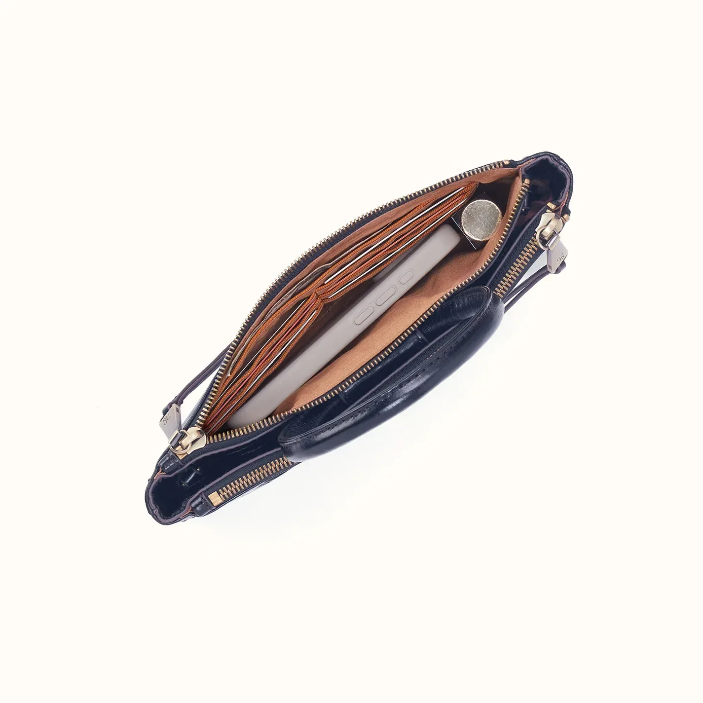 Sable Crossbody In Polished Leather – Ink Navy