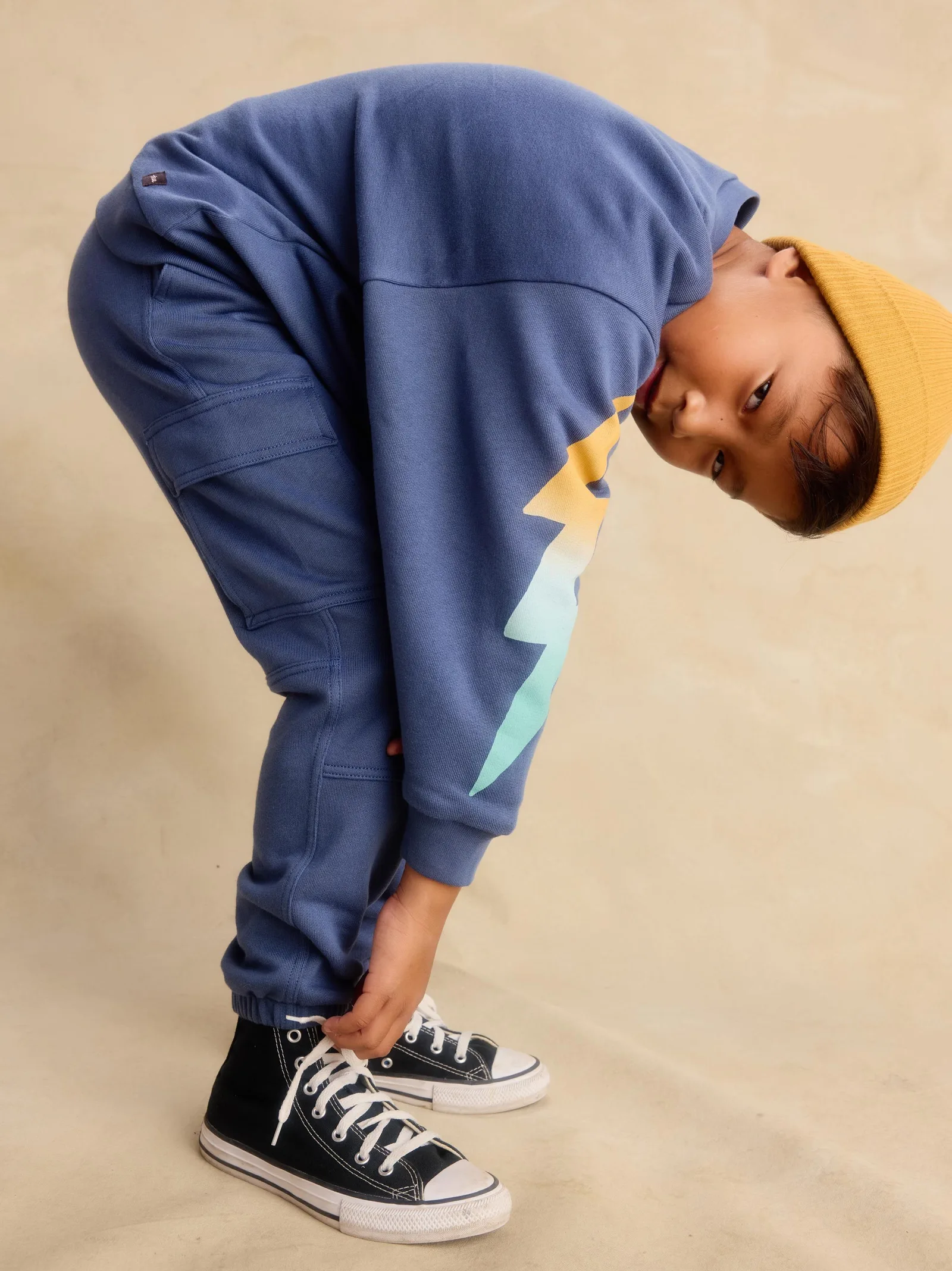 Lighting Bolt Sleeve Popover & Joggers 2-Piece Set