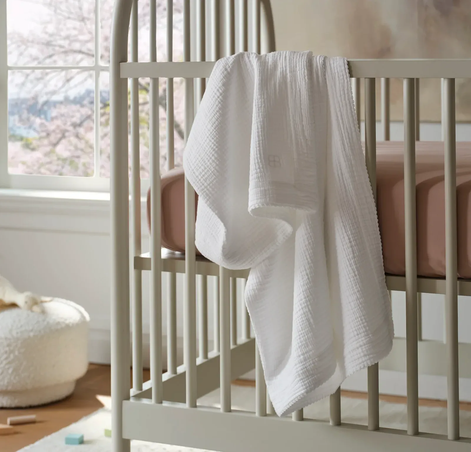 Dream Baby Blanket – White/White Picot