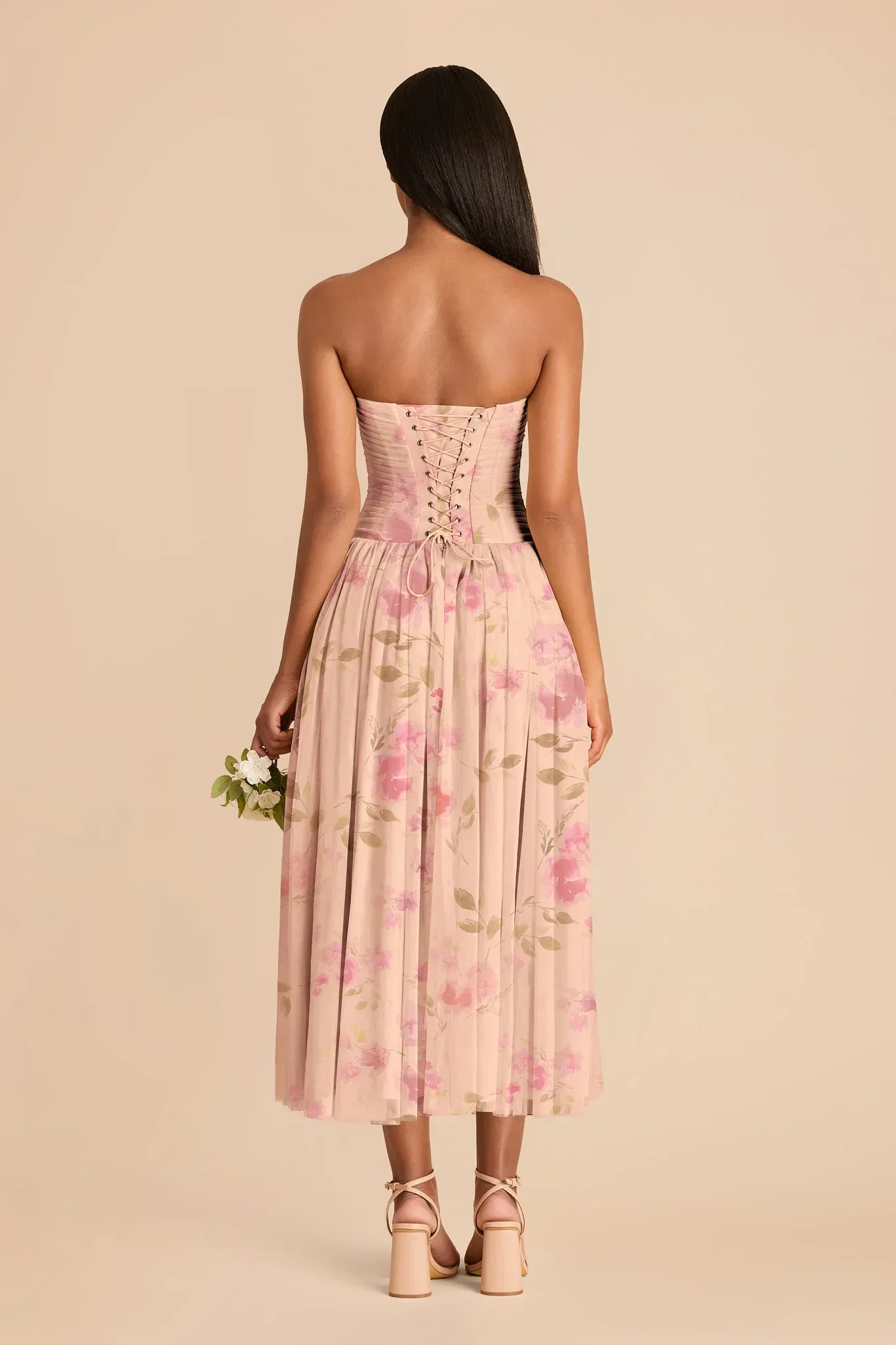 Adeline Tulle Dress – Blush Pink Rococo Floral