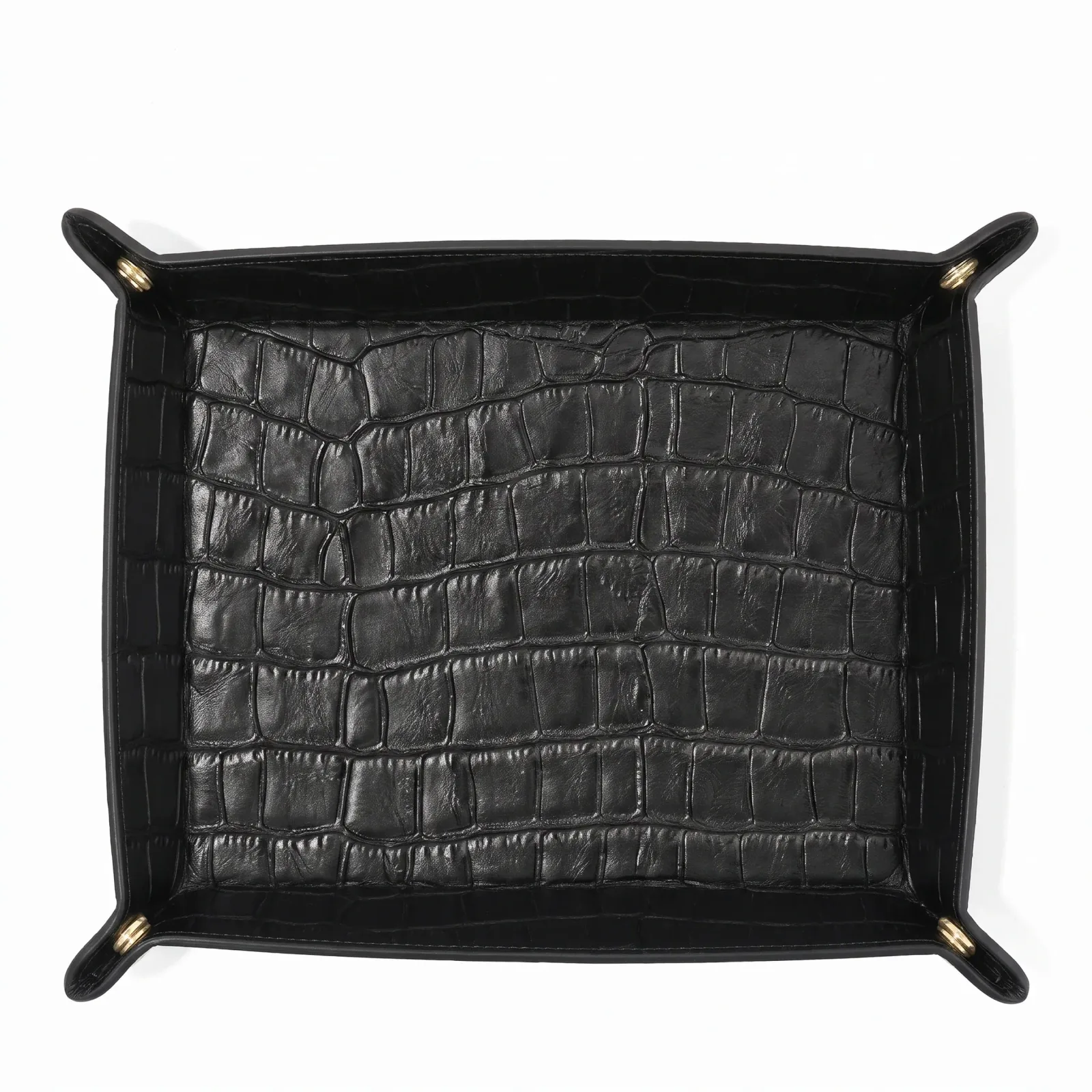 Rectangle Valet Tray Black Croc