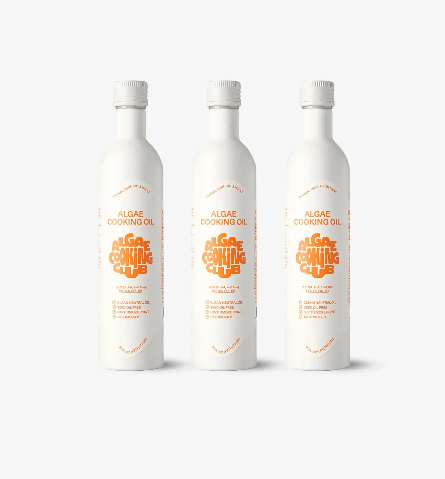 Algae Cooking Club – Algae Cooking Oil – 16 oz – Aluminum Bottle – 3 Pack