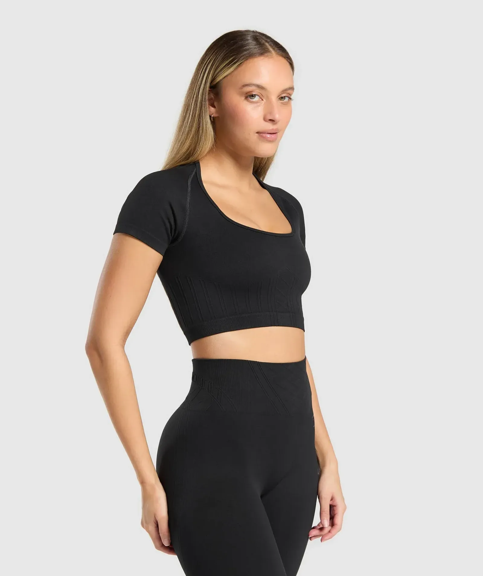Gymshark Corset Seamless Crop Top – Black