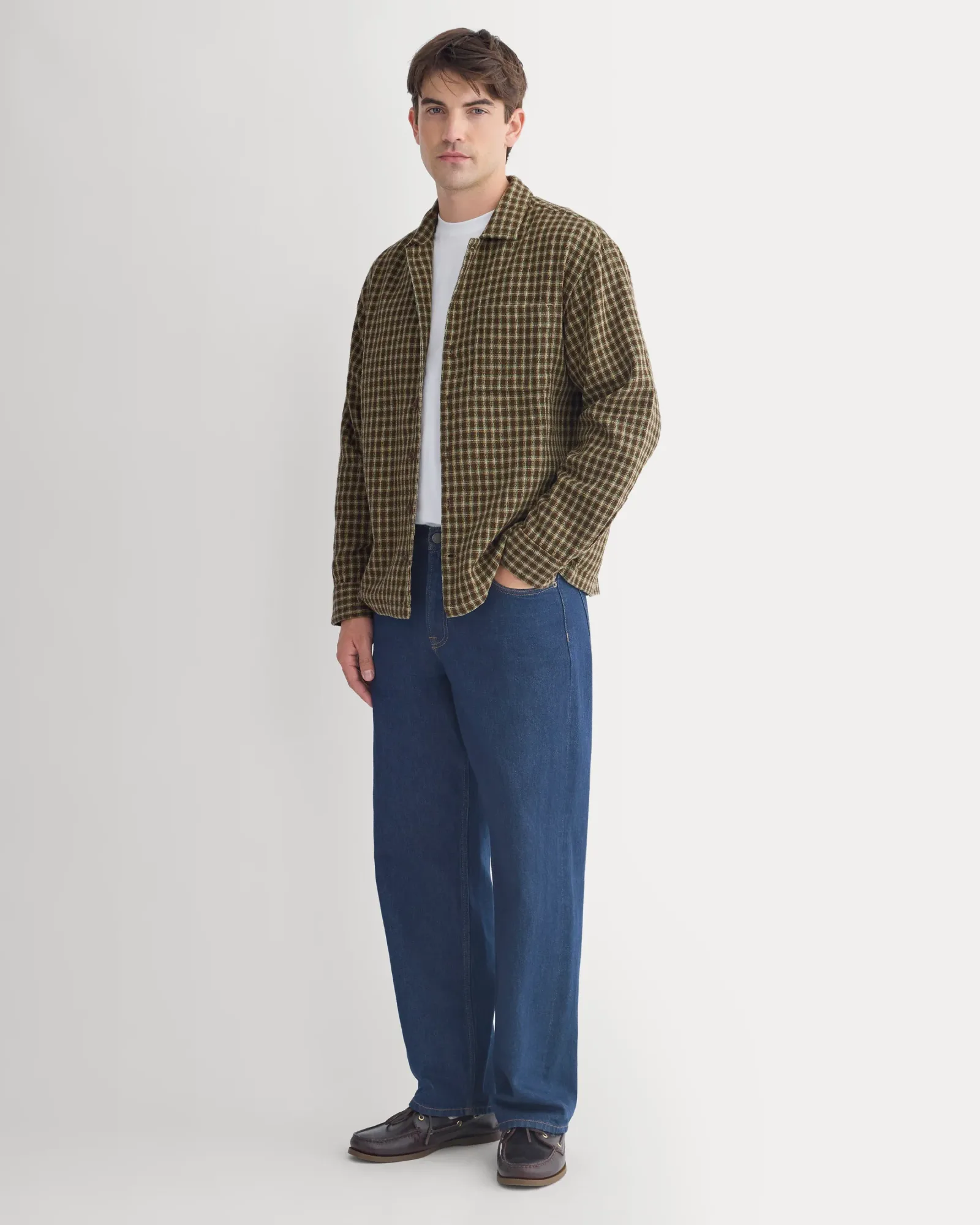 Double-Gauze Button-Down Shirt – Brown / Camel