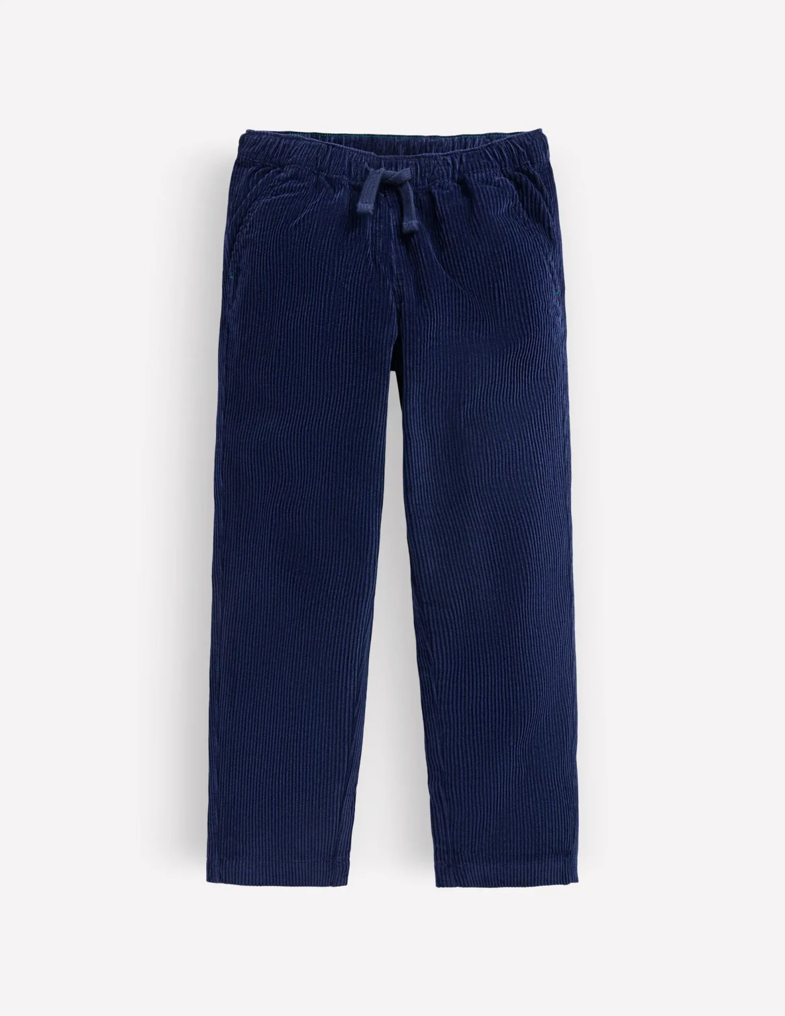 Easy Straight Cord Trousers-Navy