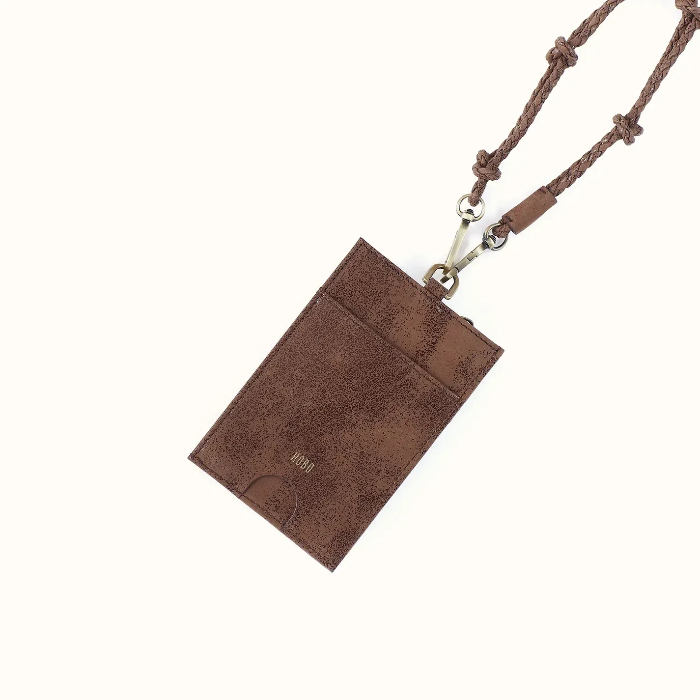 Around Town Lanyard In Buffed Leather – Mocha