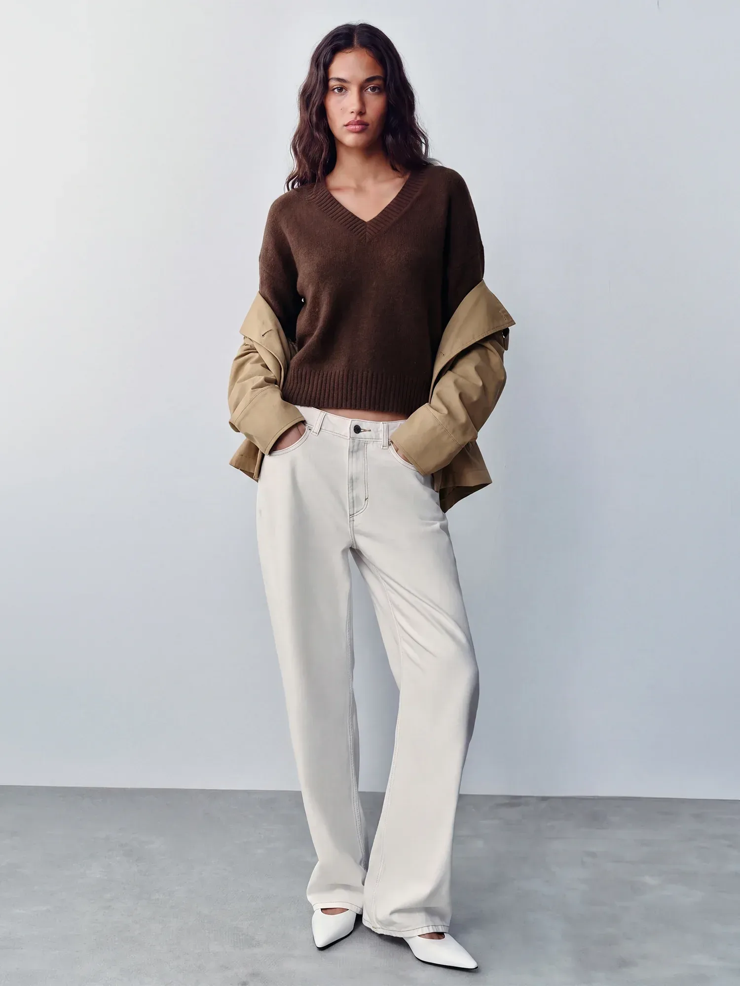 Longsleeves V Neck Pullover Sweater