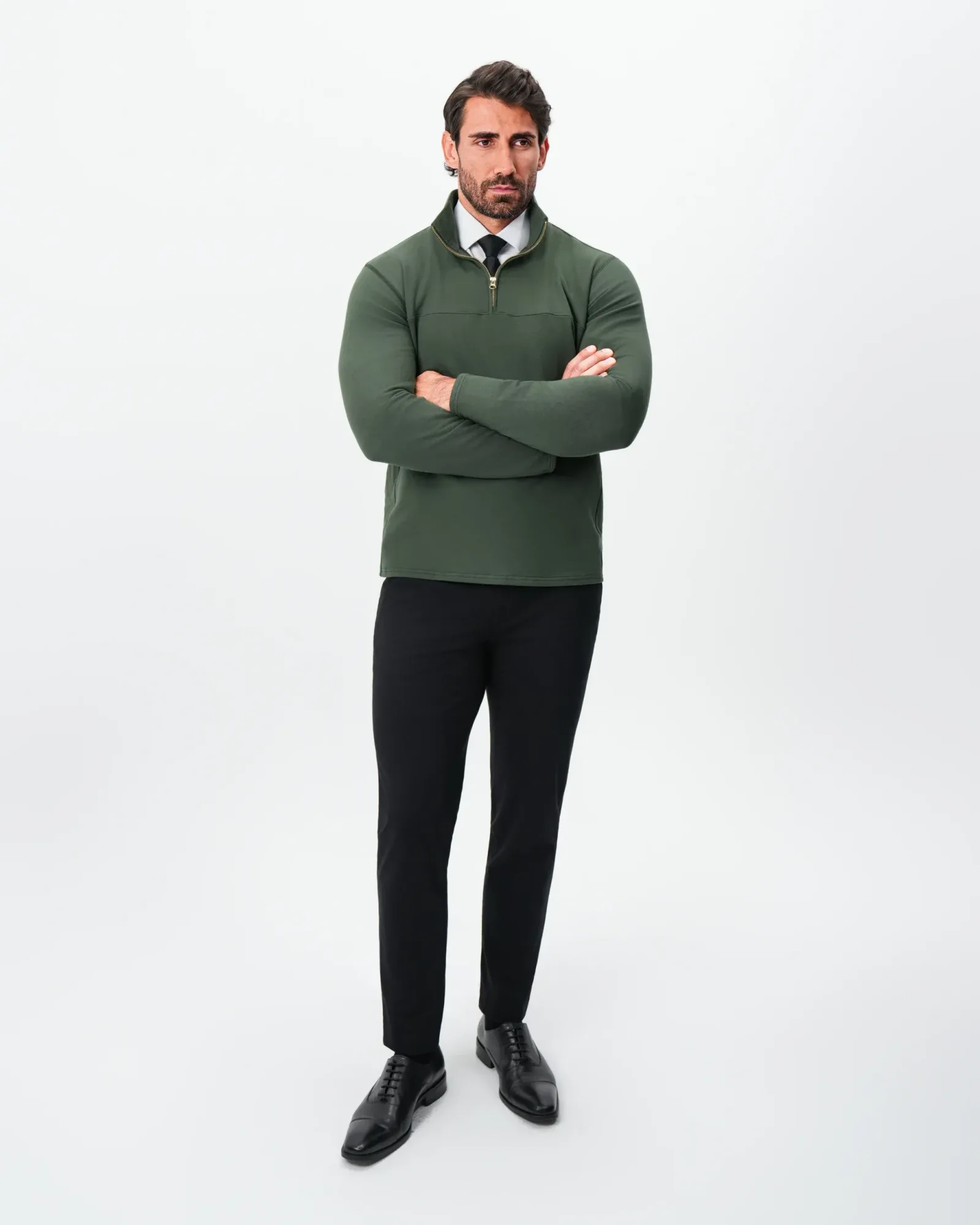 Quarter Zip – Solid Dark Green
