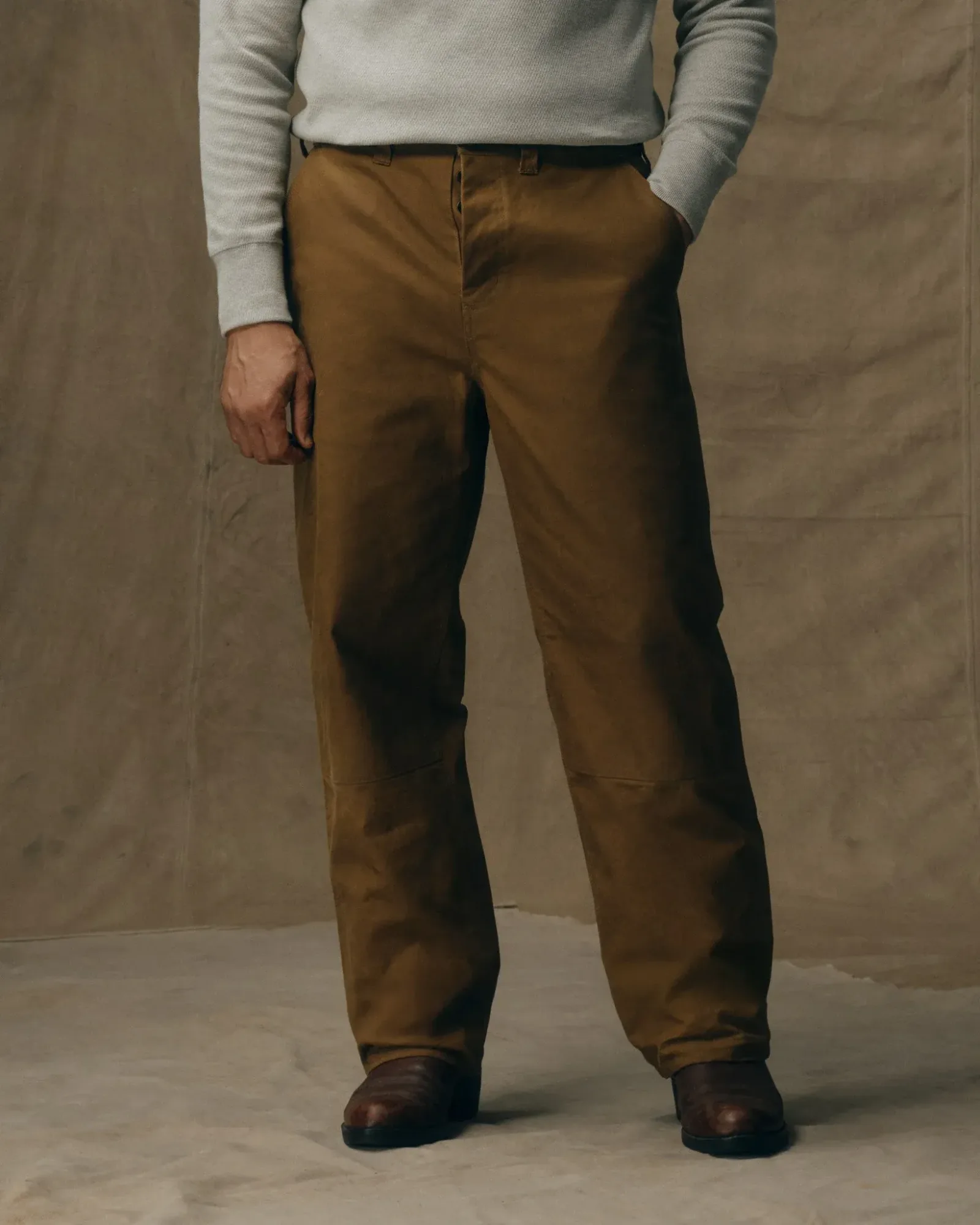 Oil Finish Double Tin Cloth Pants – Dark Tan