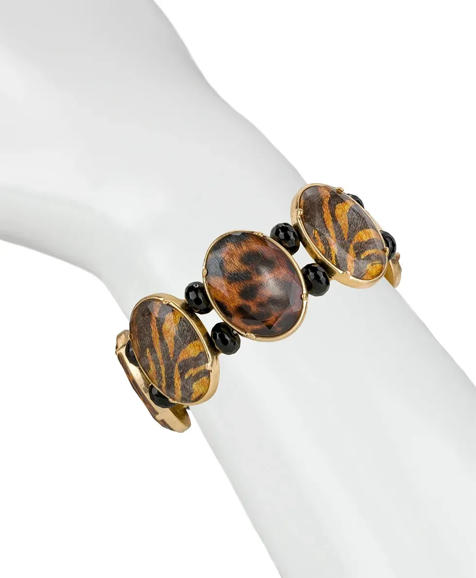 Stretch Bracelet – Exotics Print Collection – Worn Gold