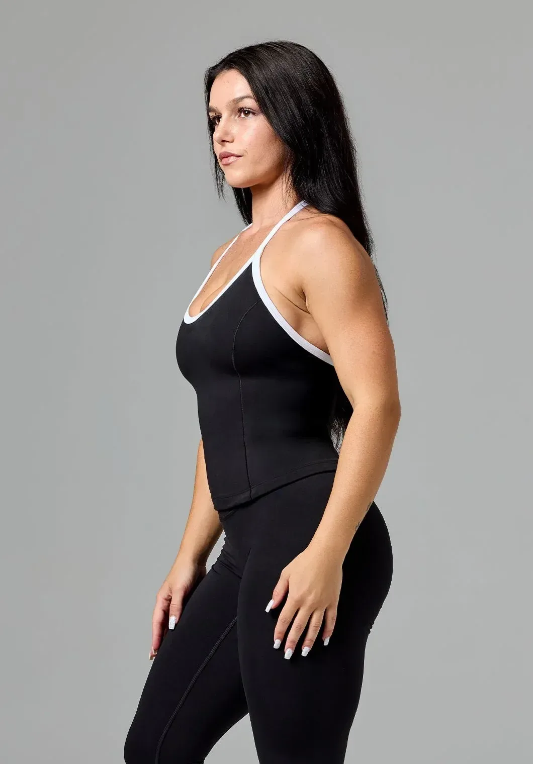 Reluna™ SmoothHold™ Contrast Halter Top Black