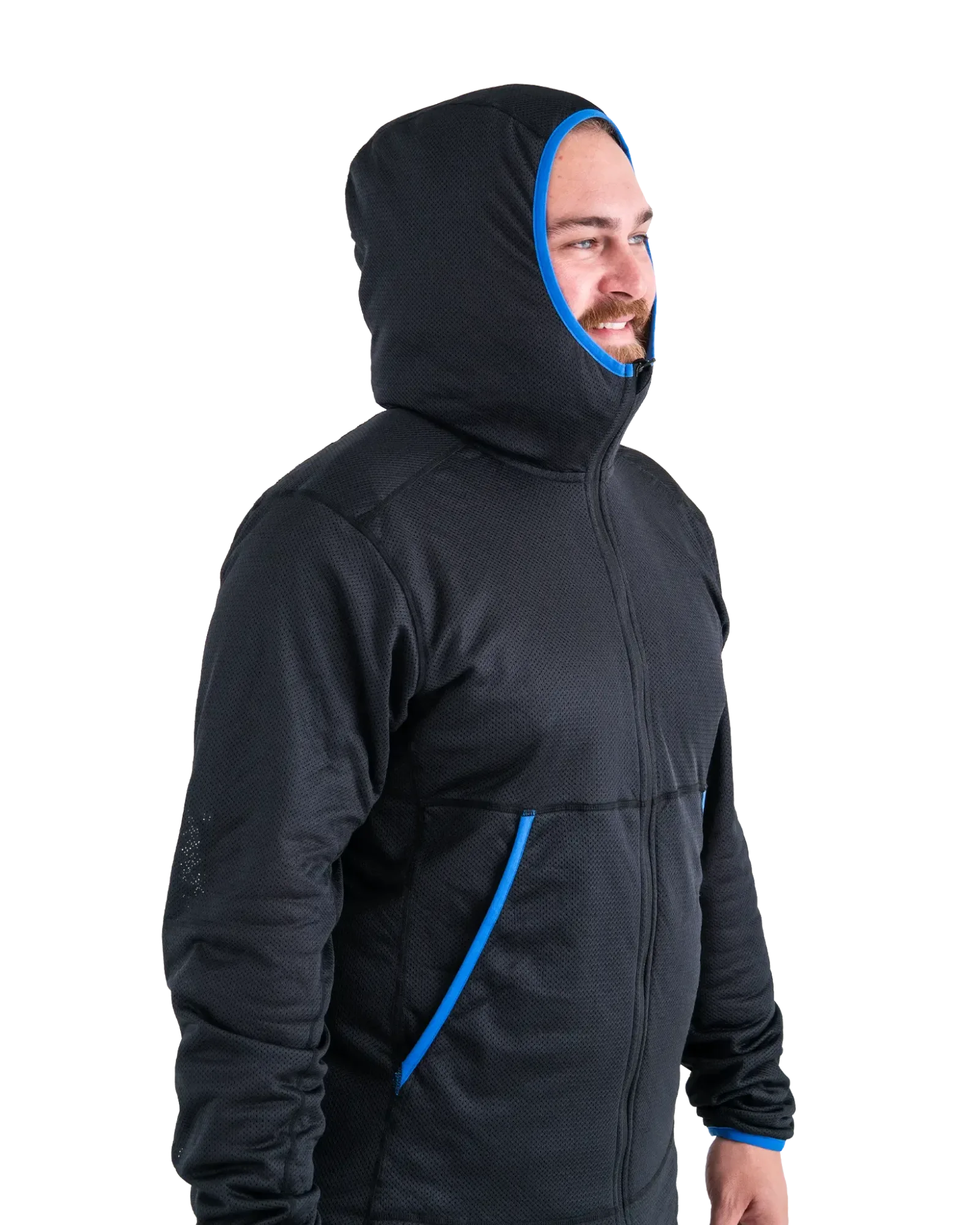 Clearance Zpacks Octa Fleece Hoody – Full Zip – Black w/ Blue Trim – Small