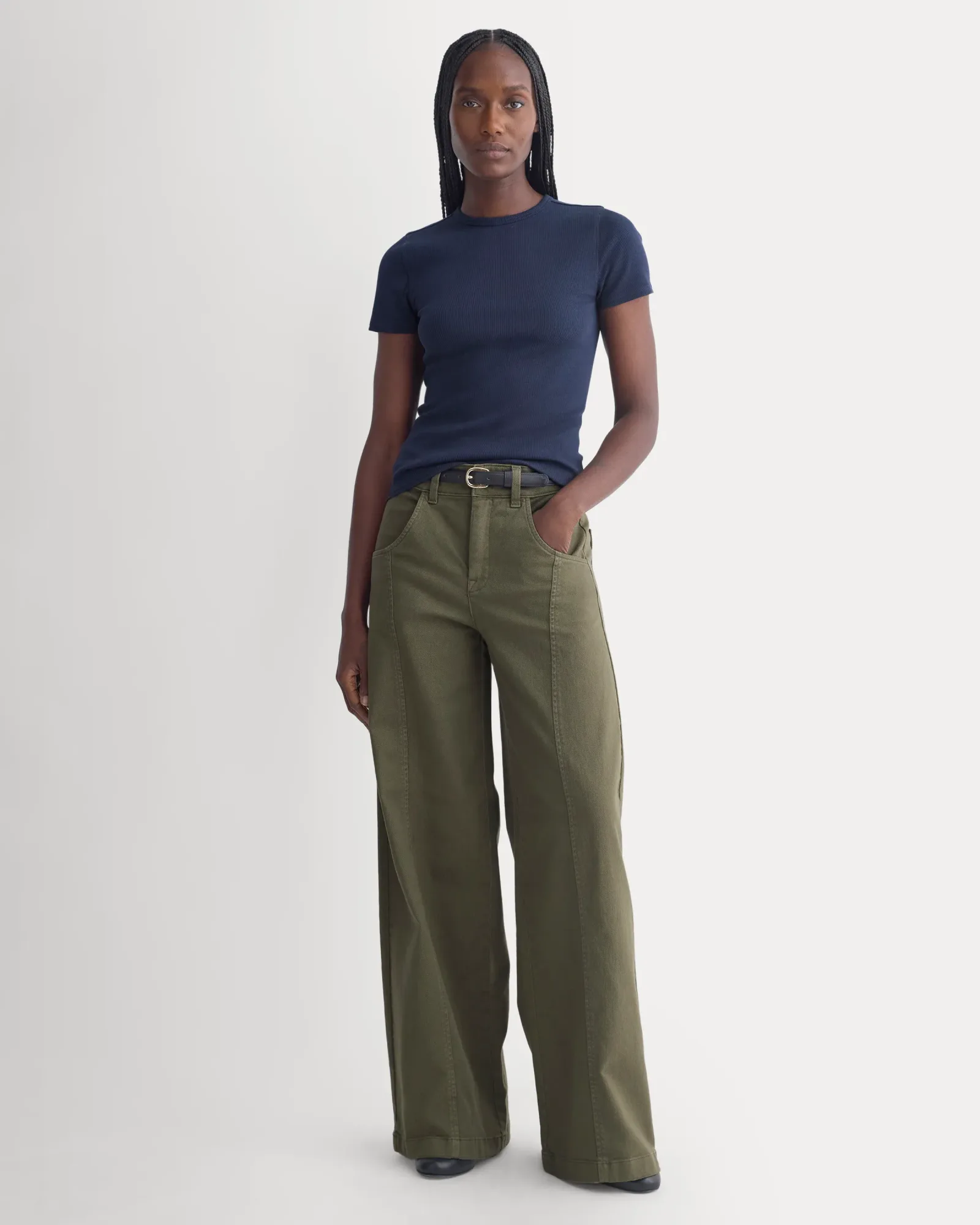 Effortless Rib Short-Sleeve Crew – Navy