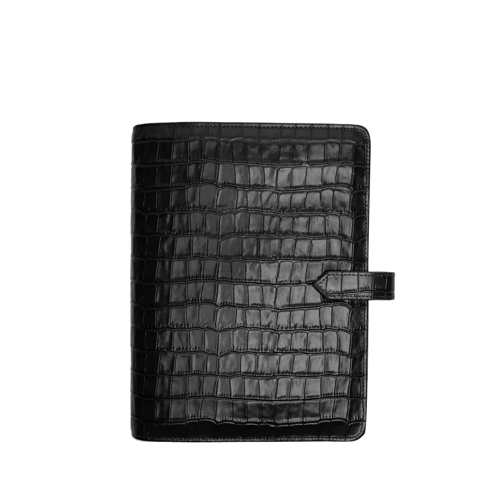 A5 Binder Journal Black Croc