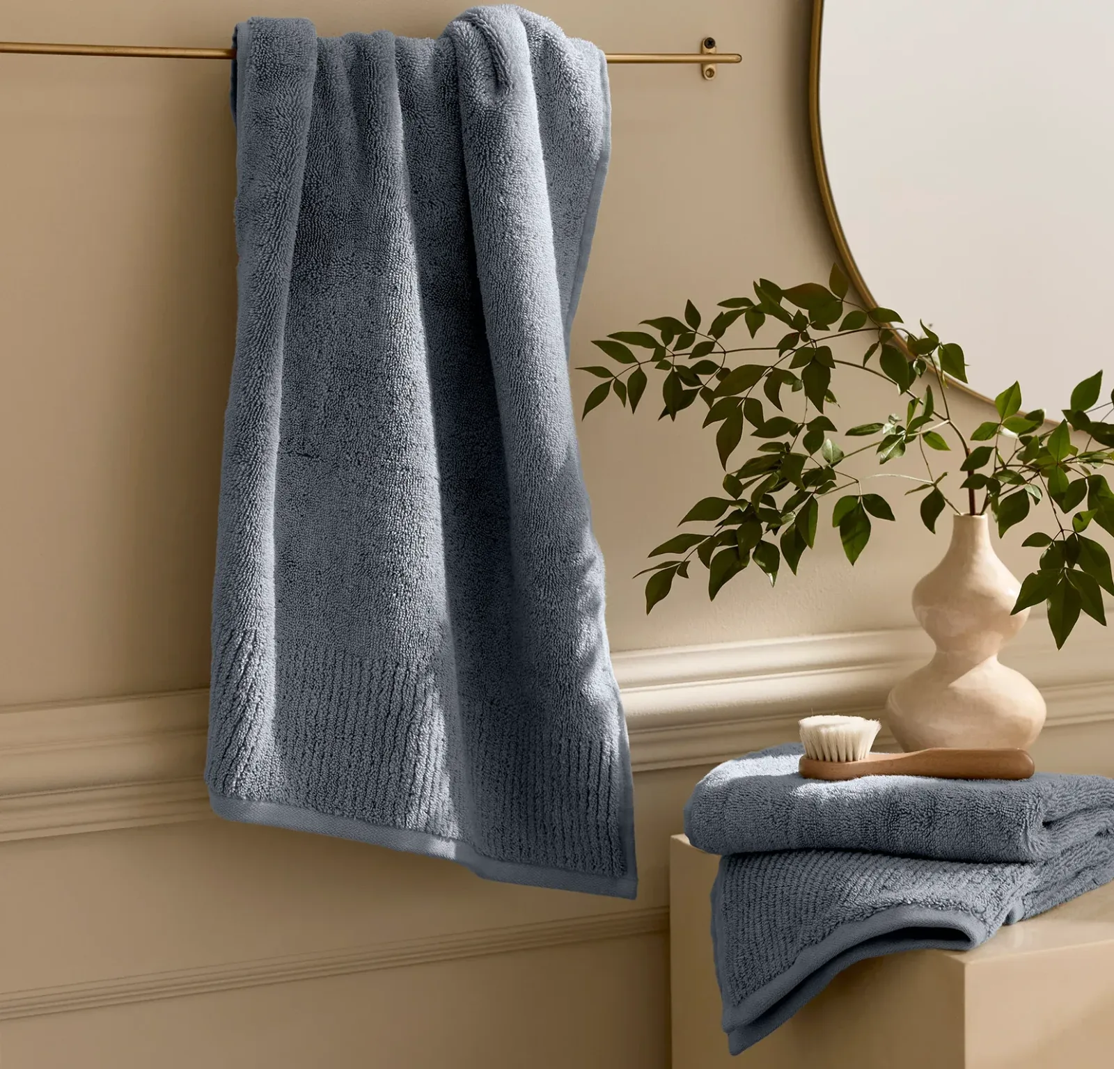 Turkish Ultra Plush Hand Towels (Pair) – Mineral (Personalized)