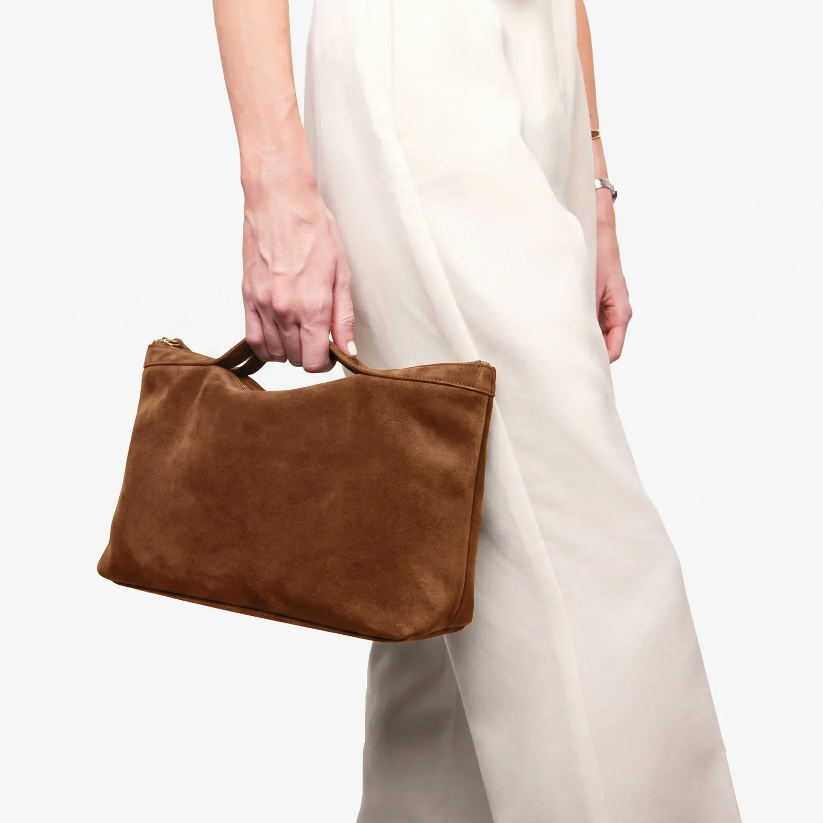 XL Accessories Pouch Russet Suede