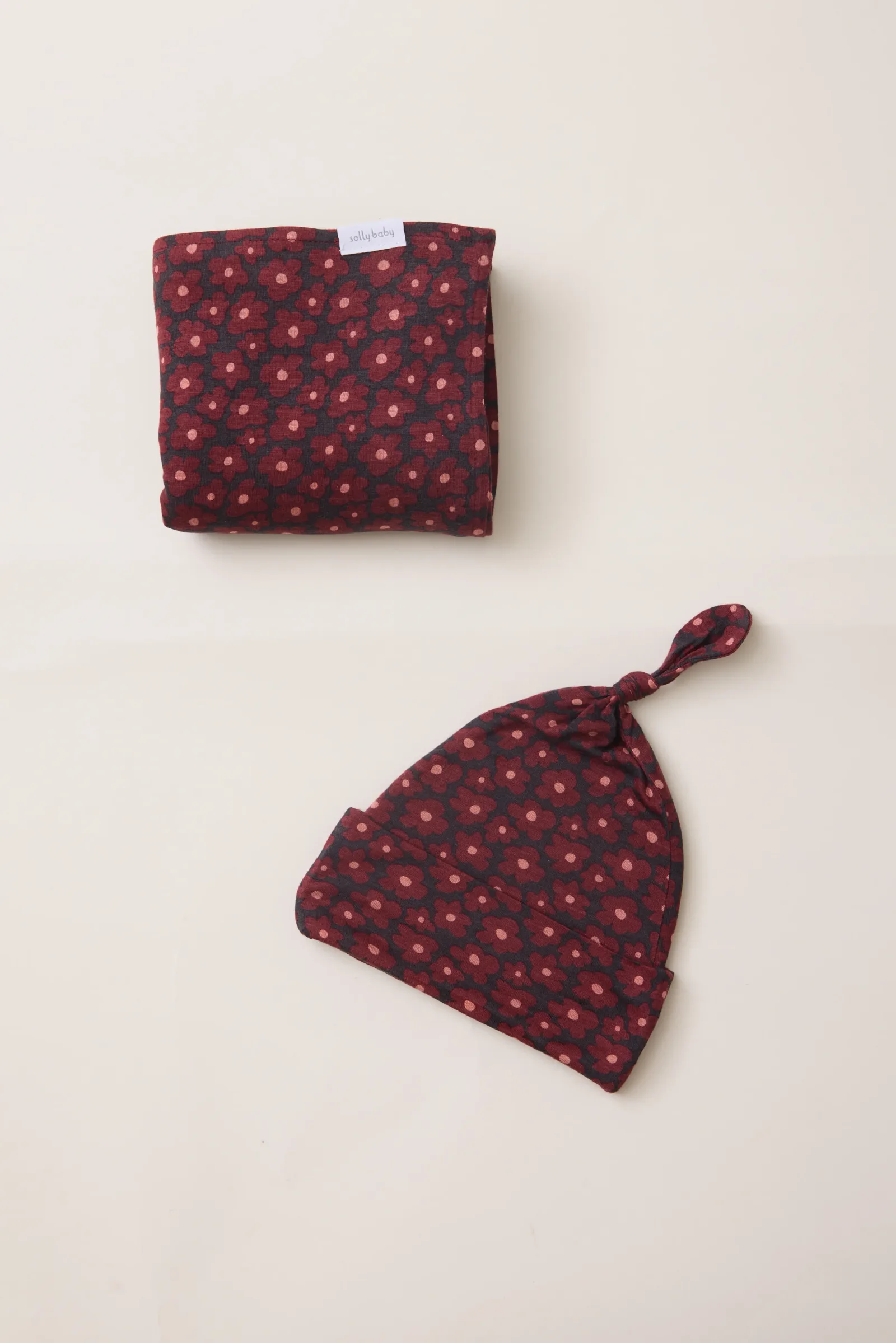 Midnight Daisy Swaddle + Hat Set