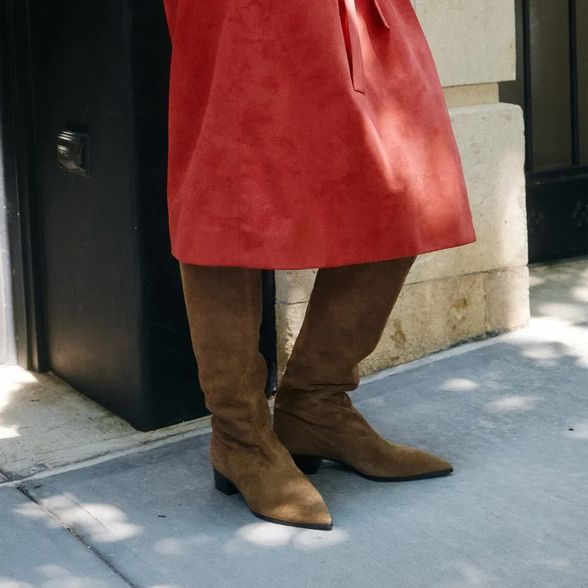 The Hayes Knee-High Boot – Driftwood Suede