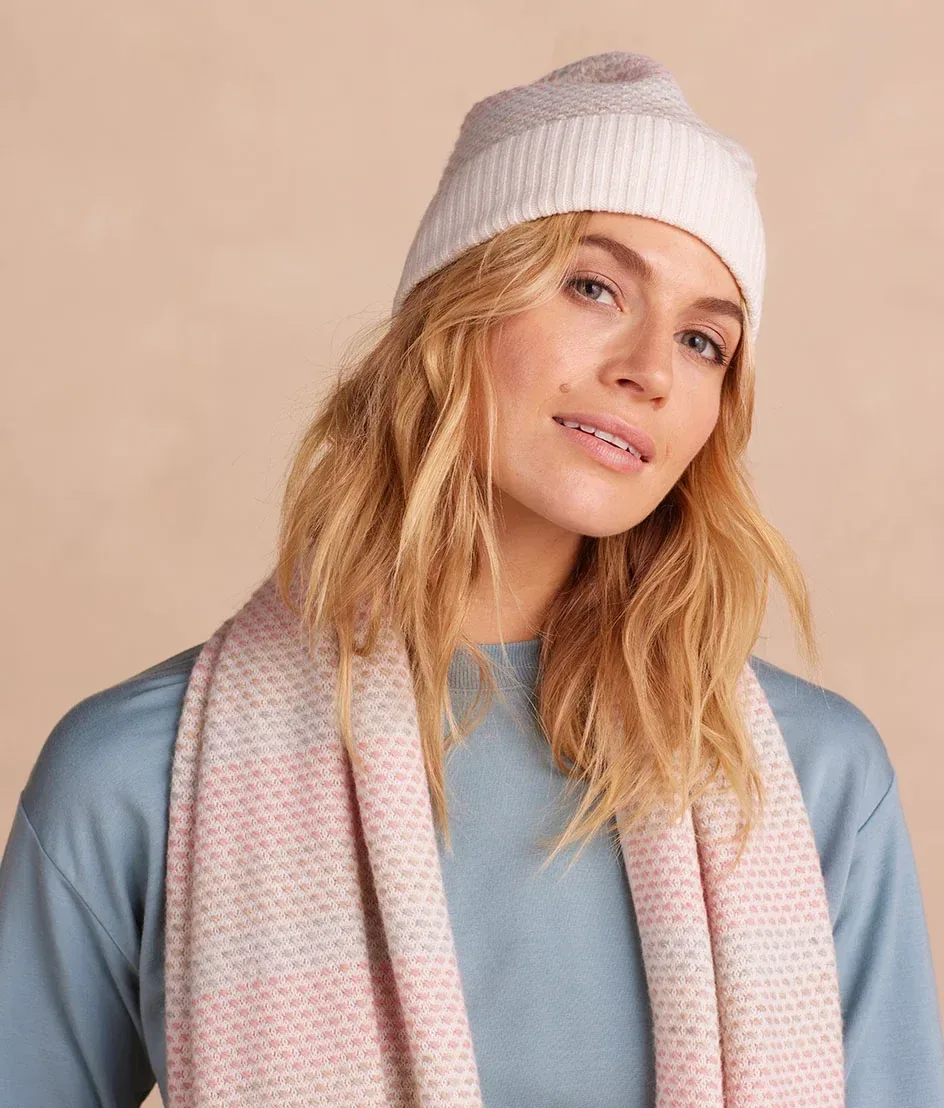 The Coziest Cashmere Blend Soft Stripe Hat – Pastel Soft Stripe