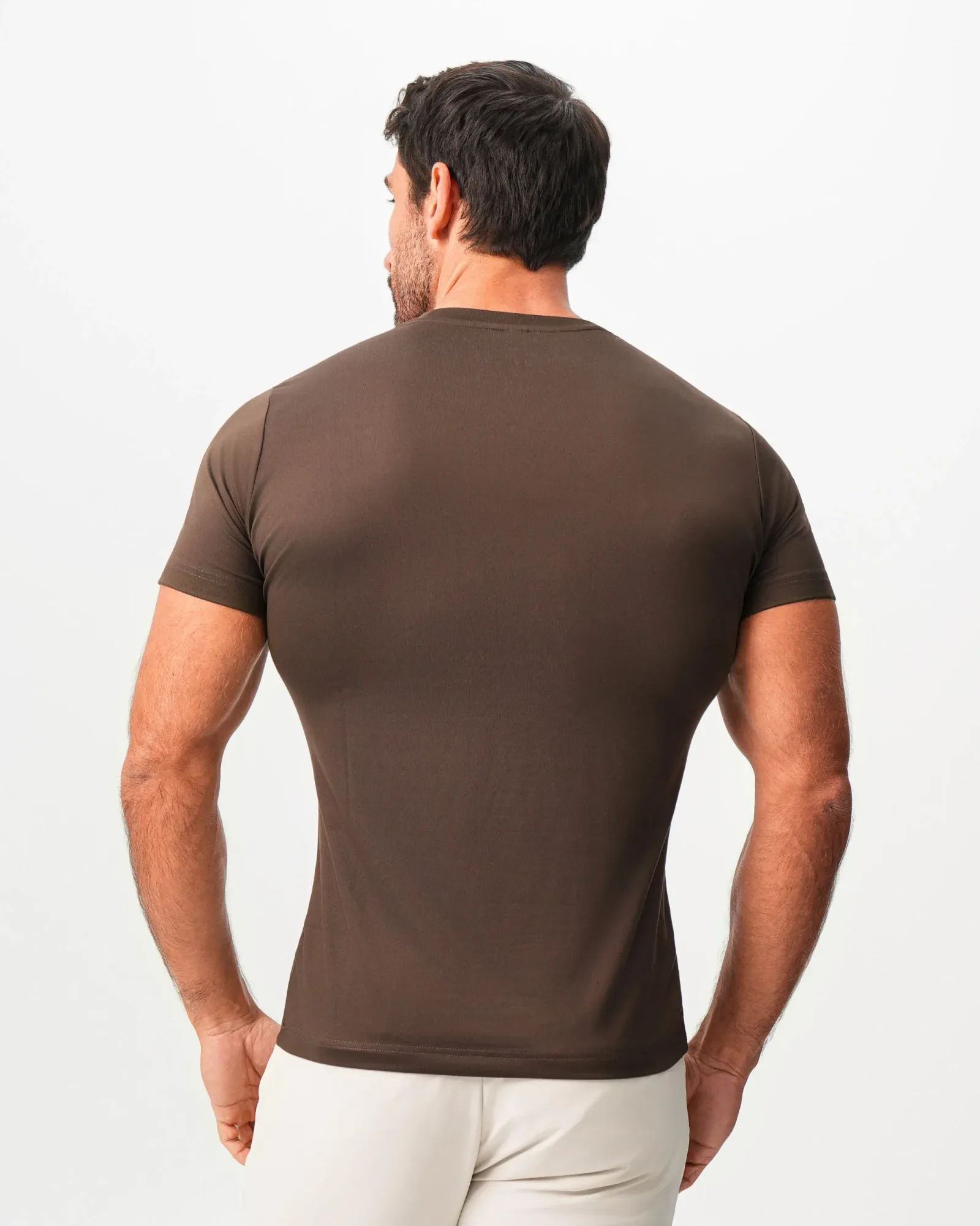 Brushed Mid-Weight Short Sleeve Crewneck – Dark Brown