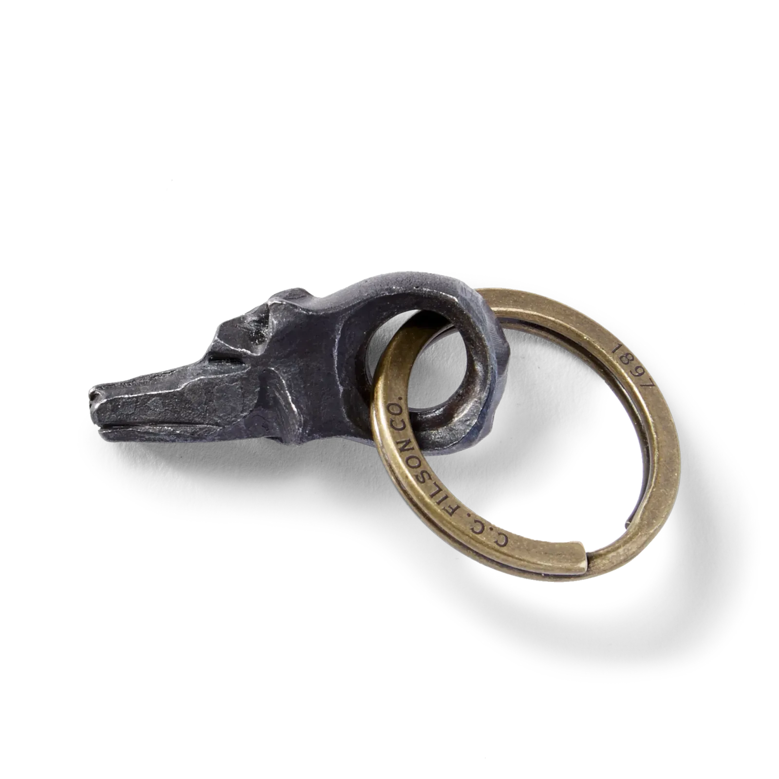 Wolf Head Short Key Fob – Steel