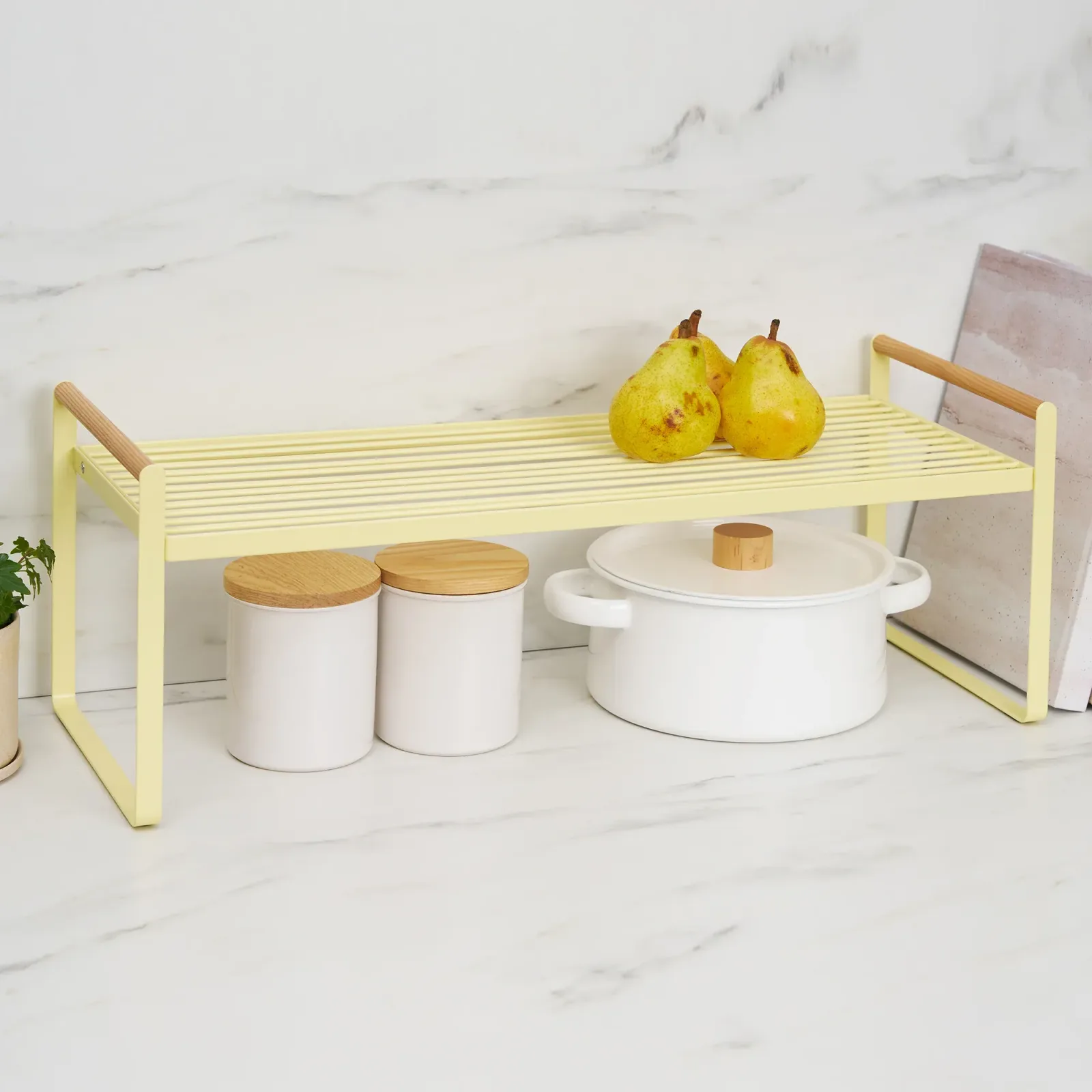 Countertop Wire Shelf – Steel + Wood