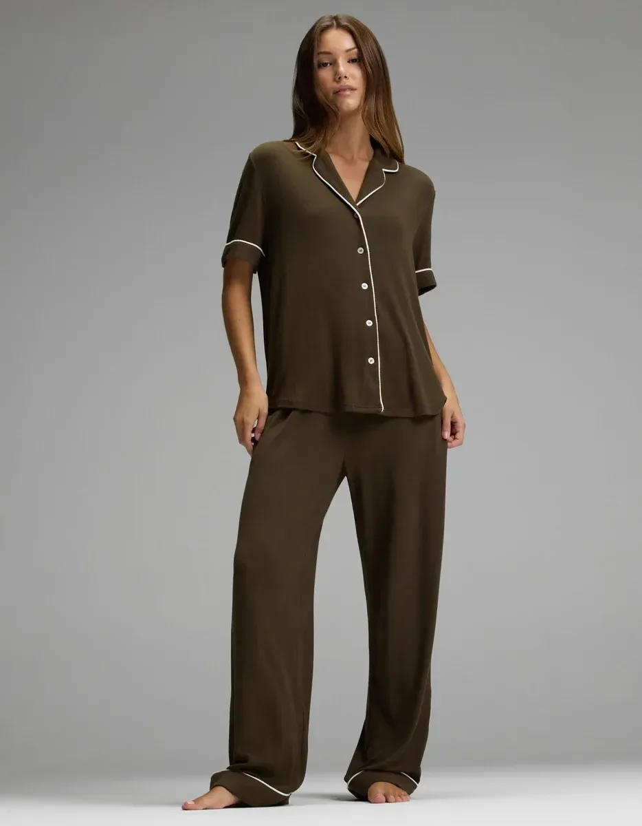 Women's Bamboo Rib-Knit Classic Short Sleeve Pajama Top