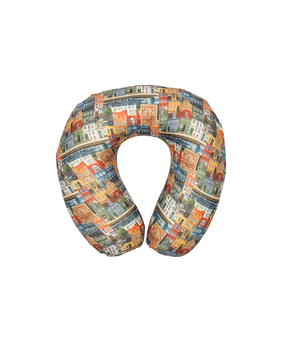 Travel Pillow/Eye Mask – Homes Along The Coast of Bergen – Homes Along The Coast Of Bergen
