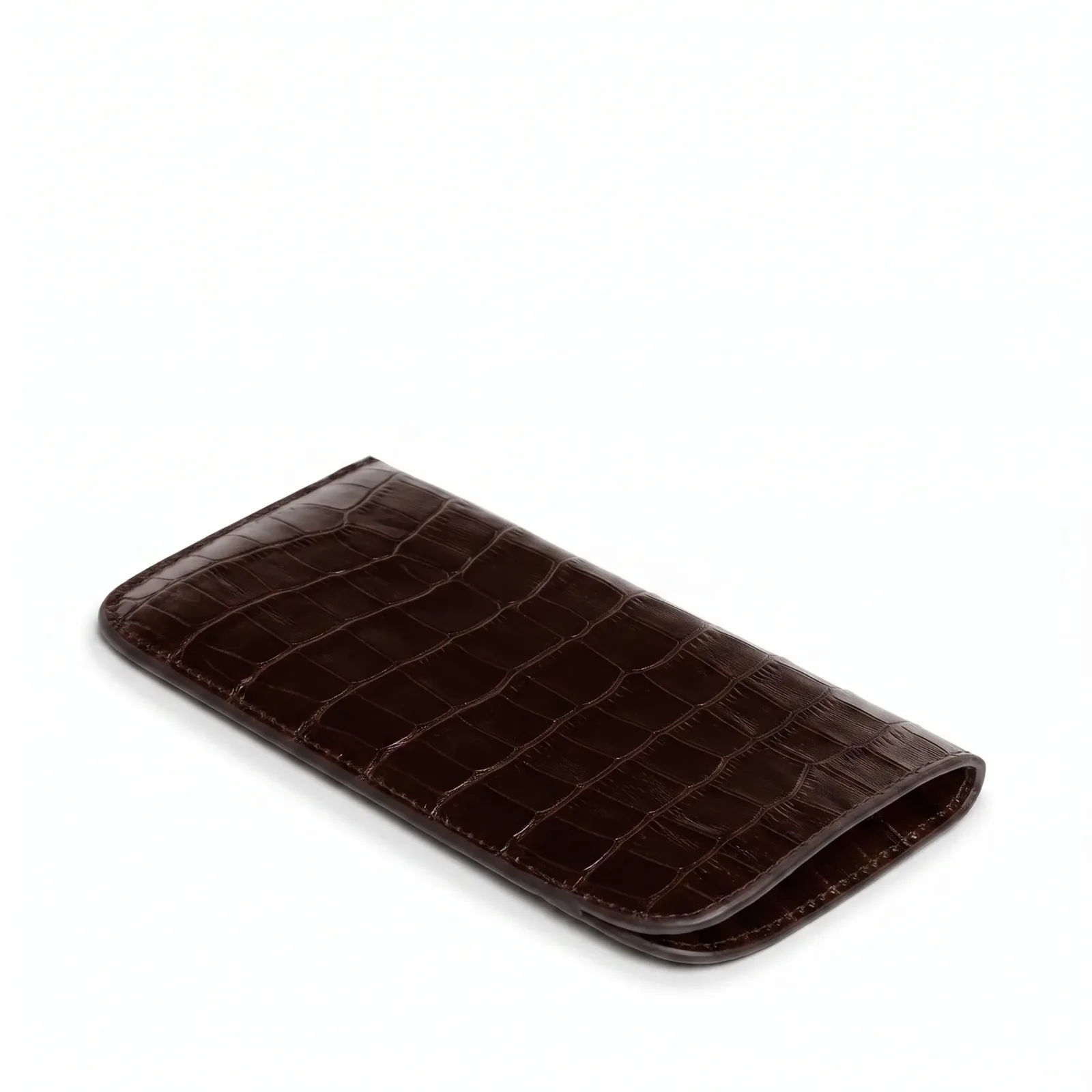Soft Eyeglass Case Brown Croc