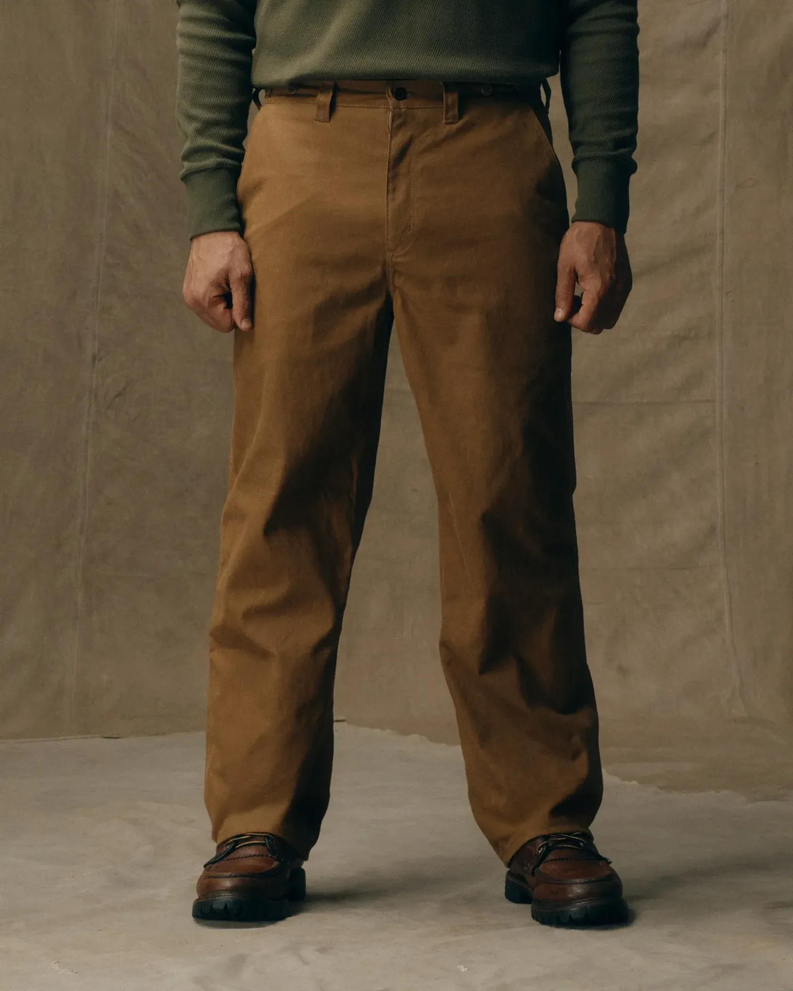Oil Finish Single Tin Cloth Pants – Dark Tan