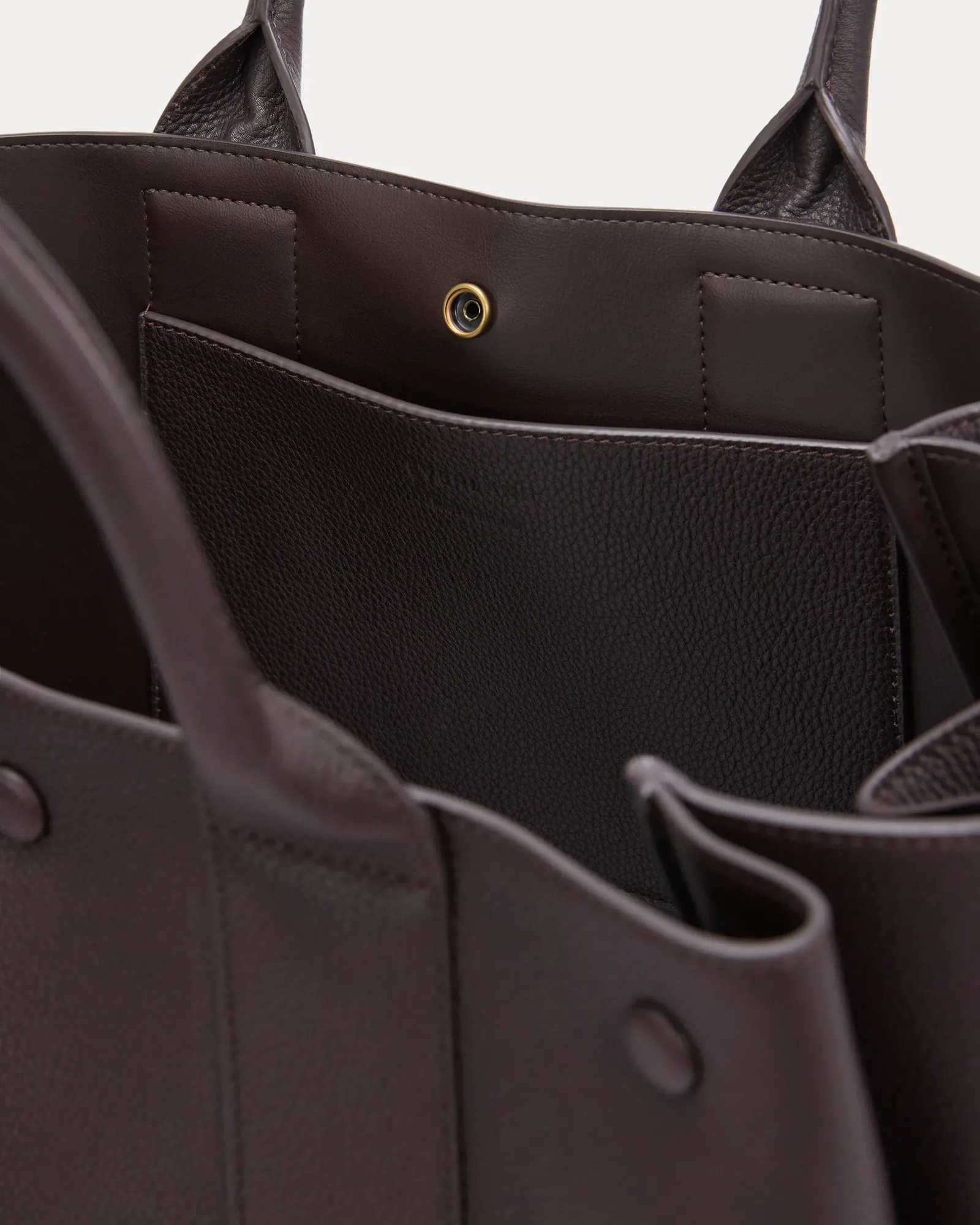 Leather Boxy Tote – Chocolate Pebble Leather