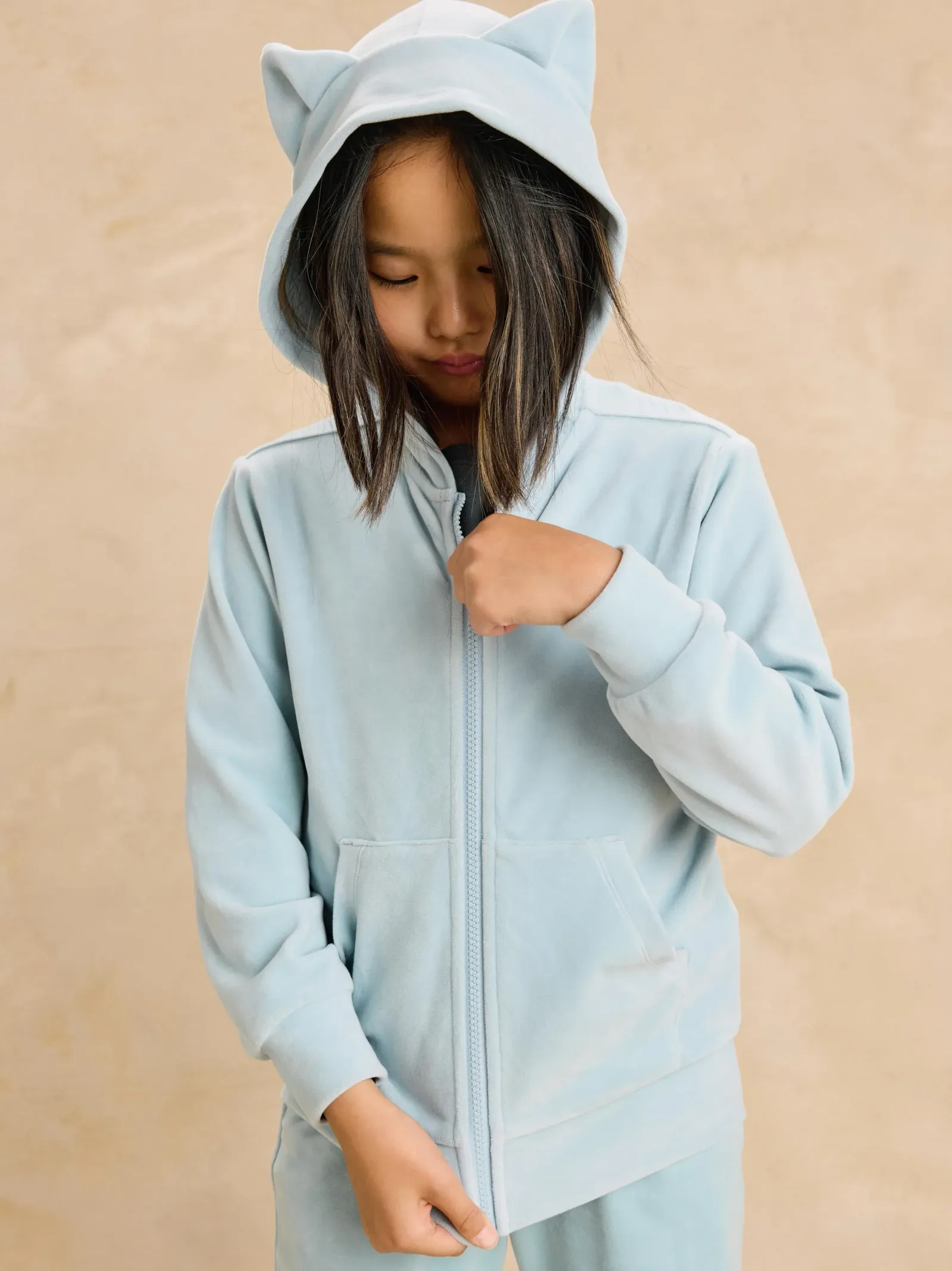 Cat Ears Velour Hoodie