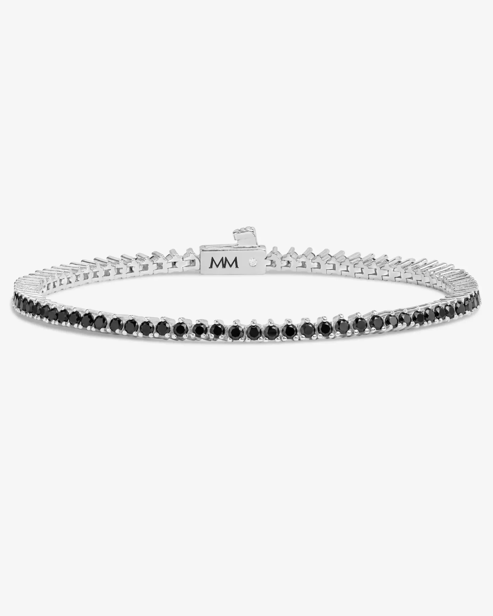 Not Your Basic Tennis Bracelet 2mm – Silver|Black Diamondettes