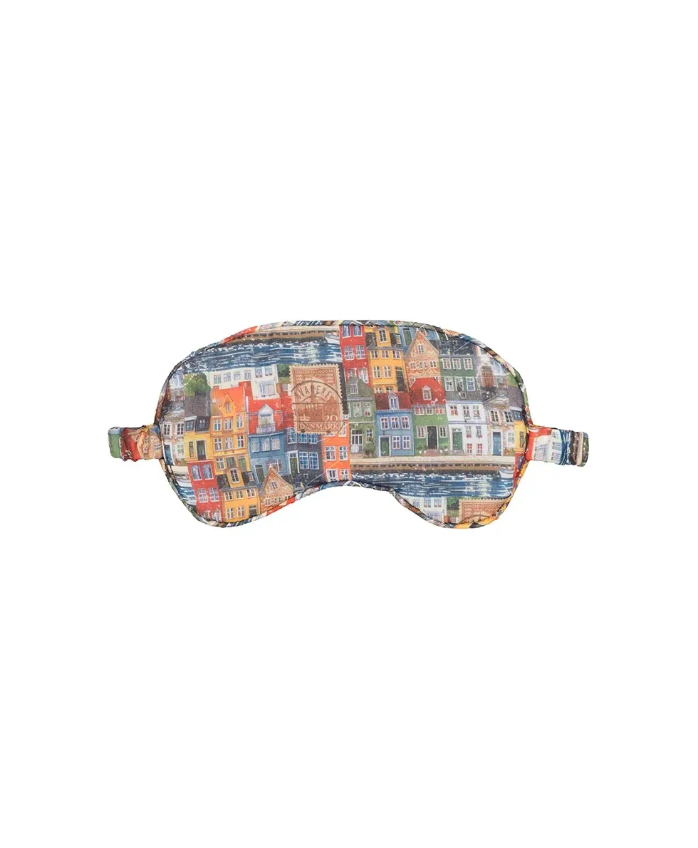 Travel Pillow/Eye Mask – Homes Along The Coast of Bergen – Homes Along The Coast Of Bergen