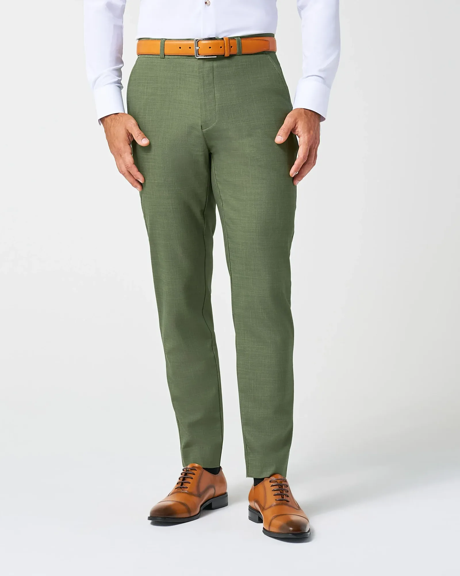 Athletic Fit Stretch Pants – Heathered Forest Green