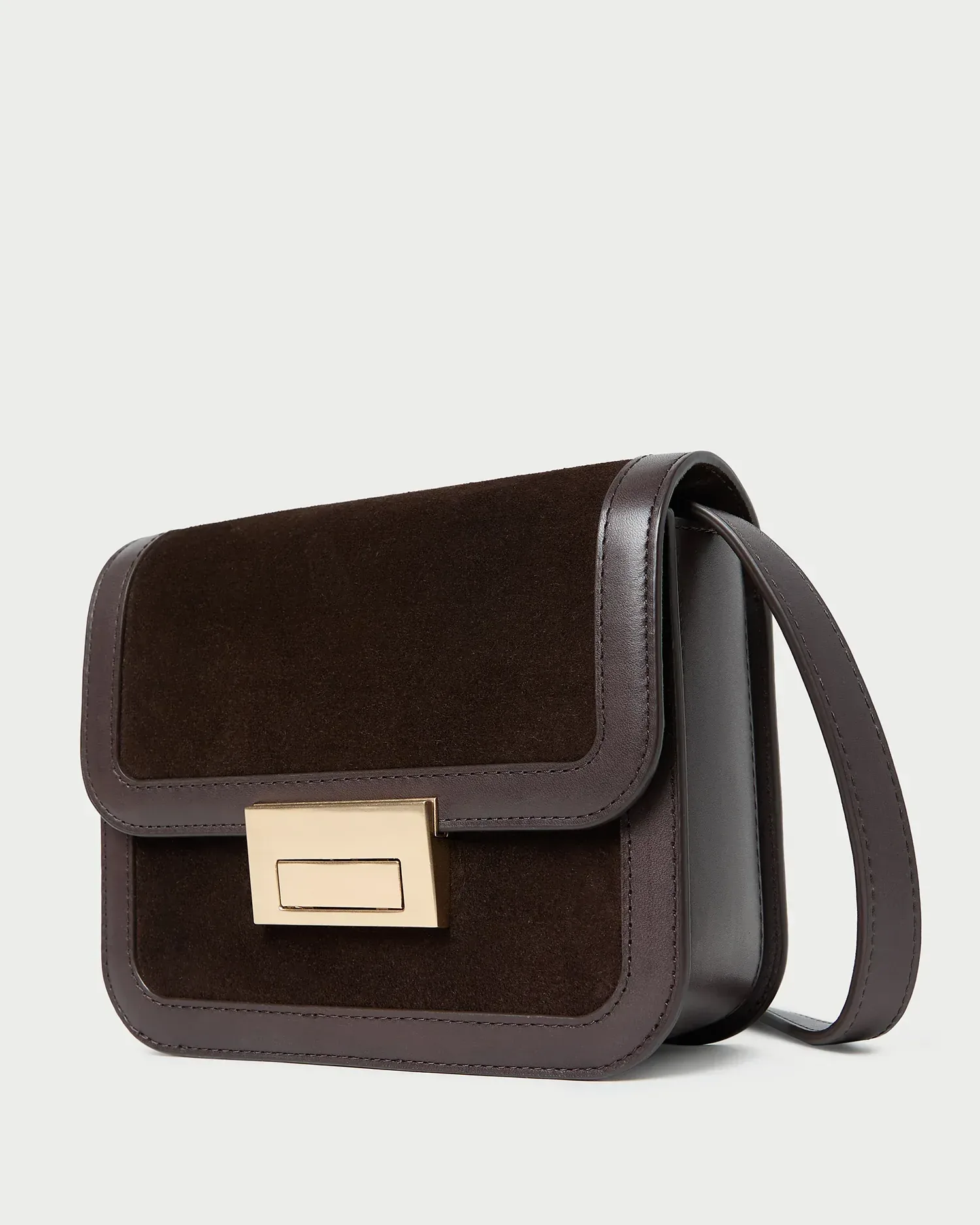 Desi Brown Suede Crossbody