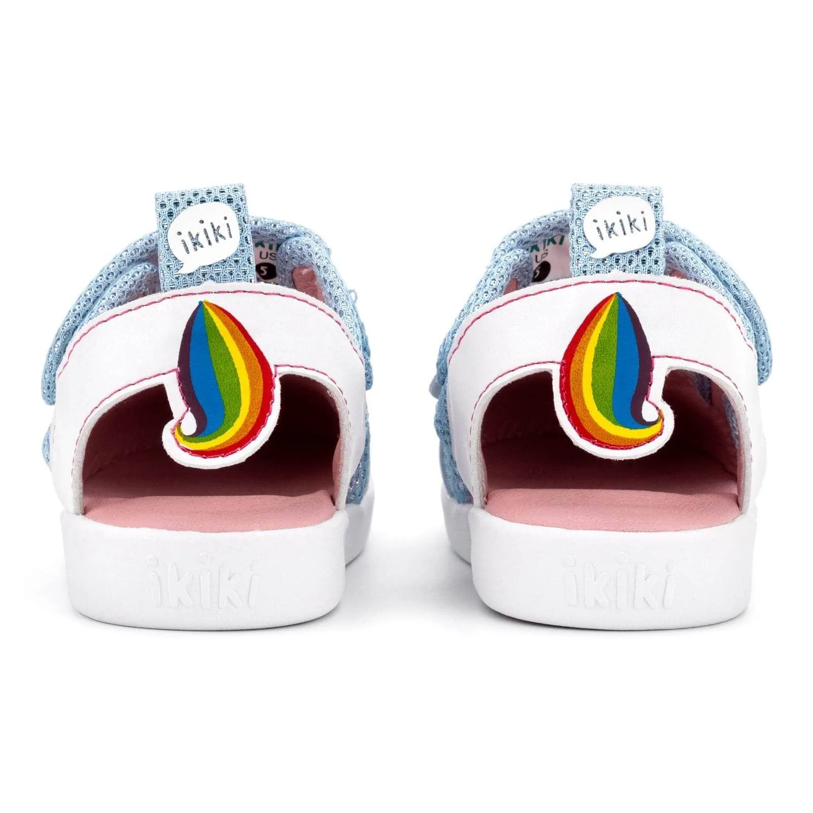 Unicorn Squeaky Toddler Sandals for Girls and Boys – White/Sparkly Blue