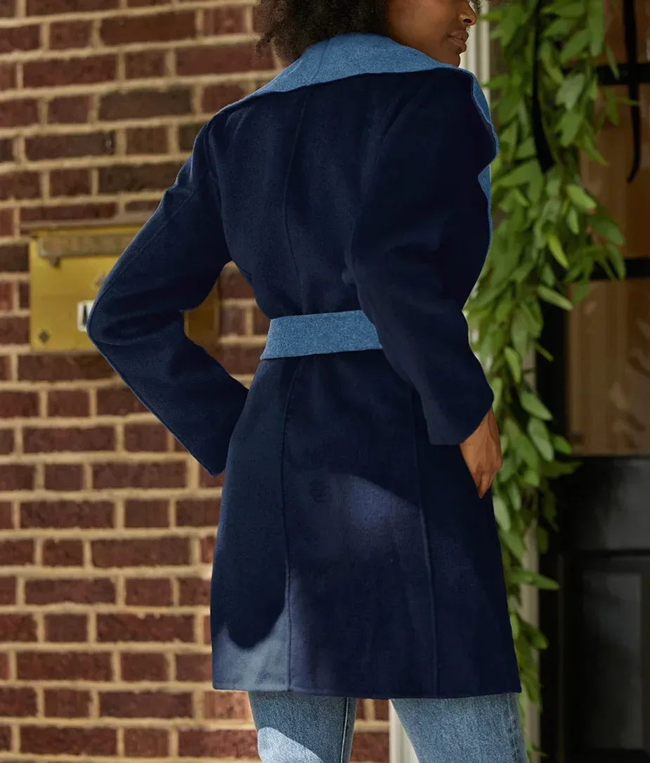 The Warmest Wool Wrap Coat – Midnight & Slate