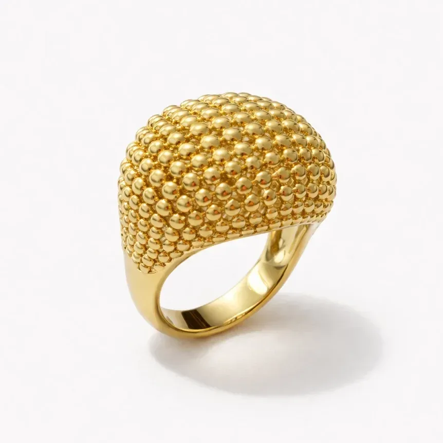 Taylor Beaded Ring – Rhodium Plated Brass / 6