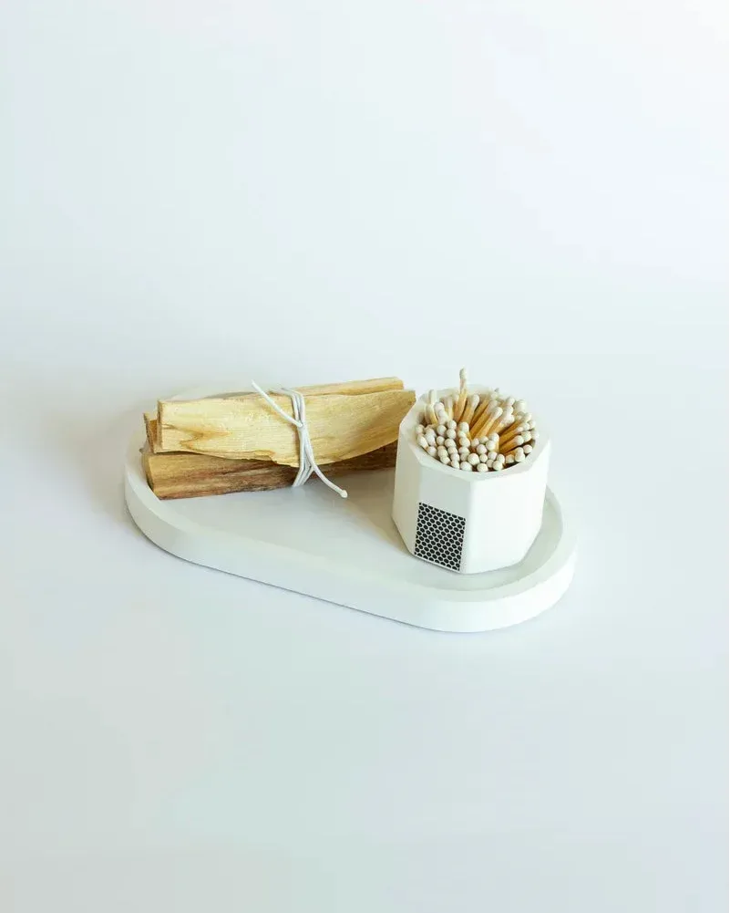 Solid Match Holder – White