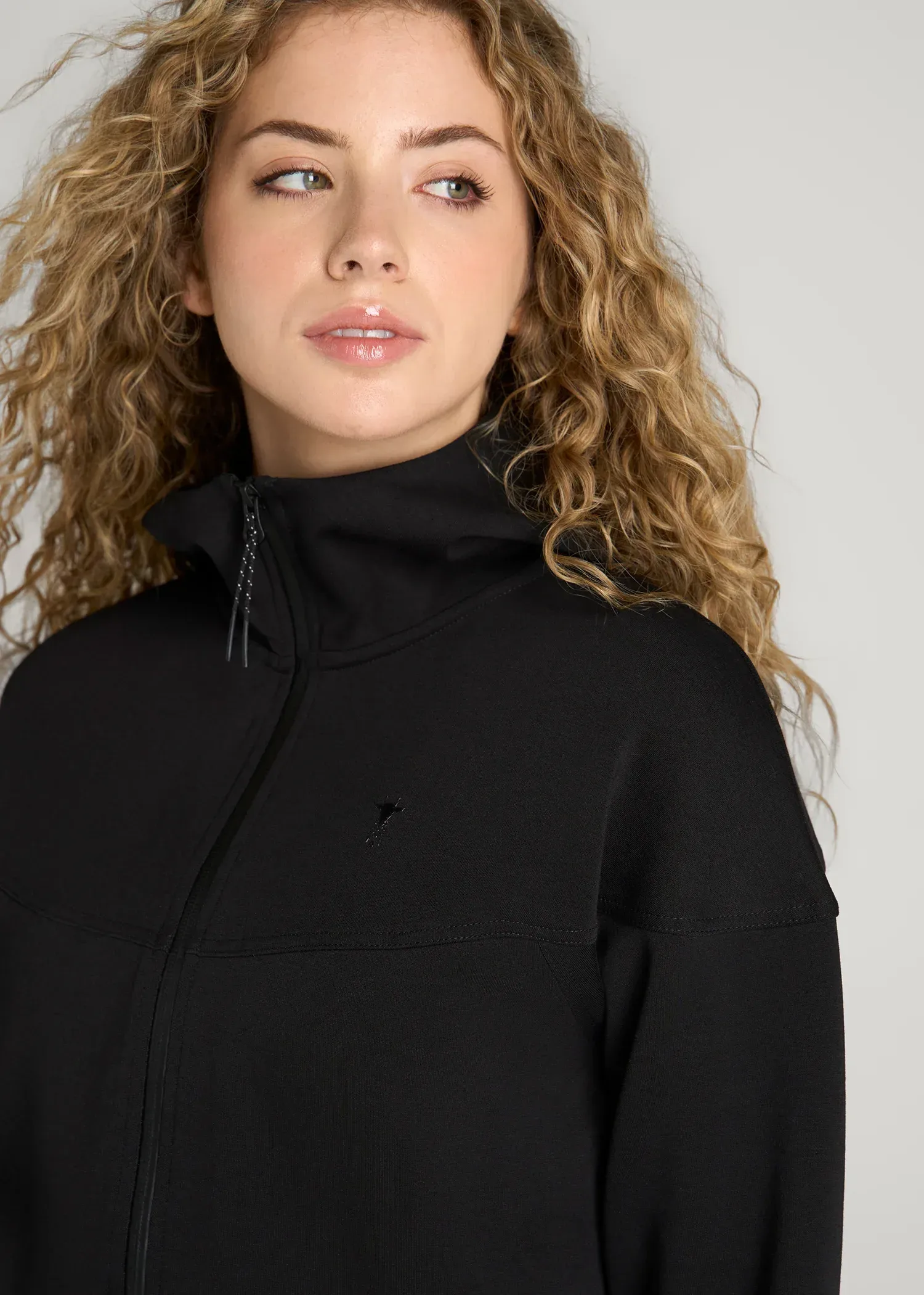 Tech Motion Zip Hoodie for Tall Women in Black