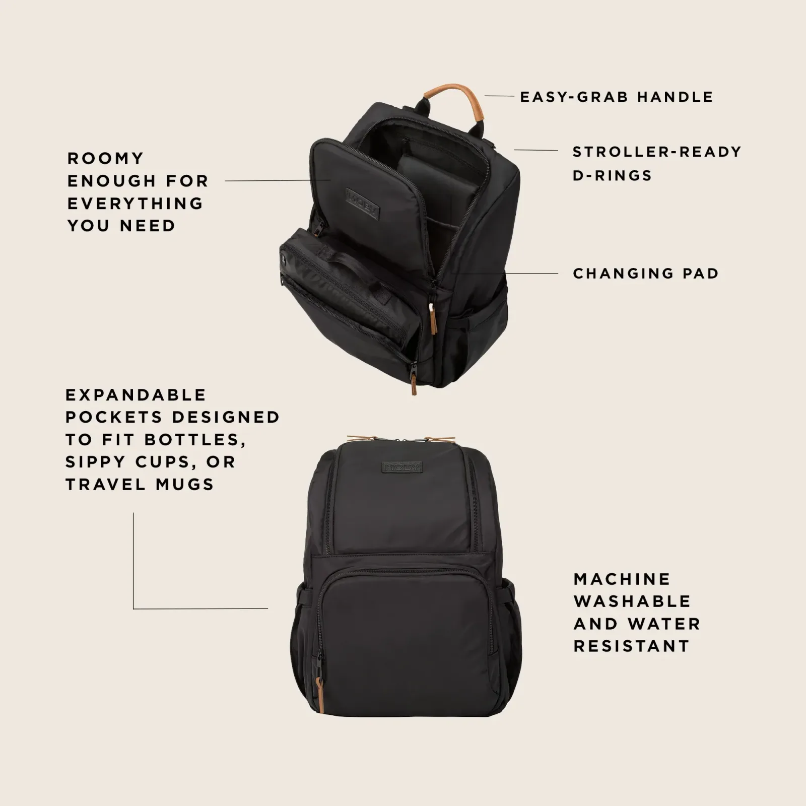 Parent Pack Diaper Bag – Black