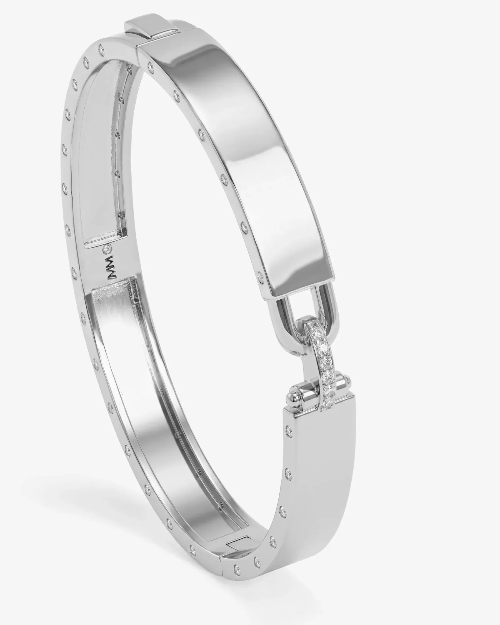 Ashley Lock Cuff 9mm – Silver|White Diamondettes