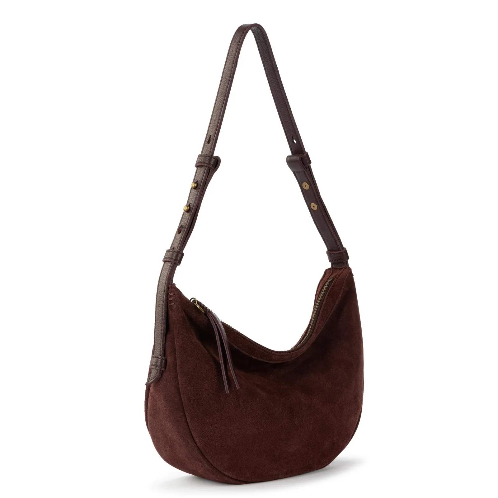 Tess Shoulder Bag – Leather – Mahogany Suede