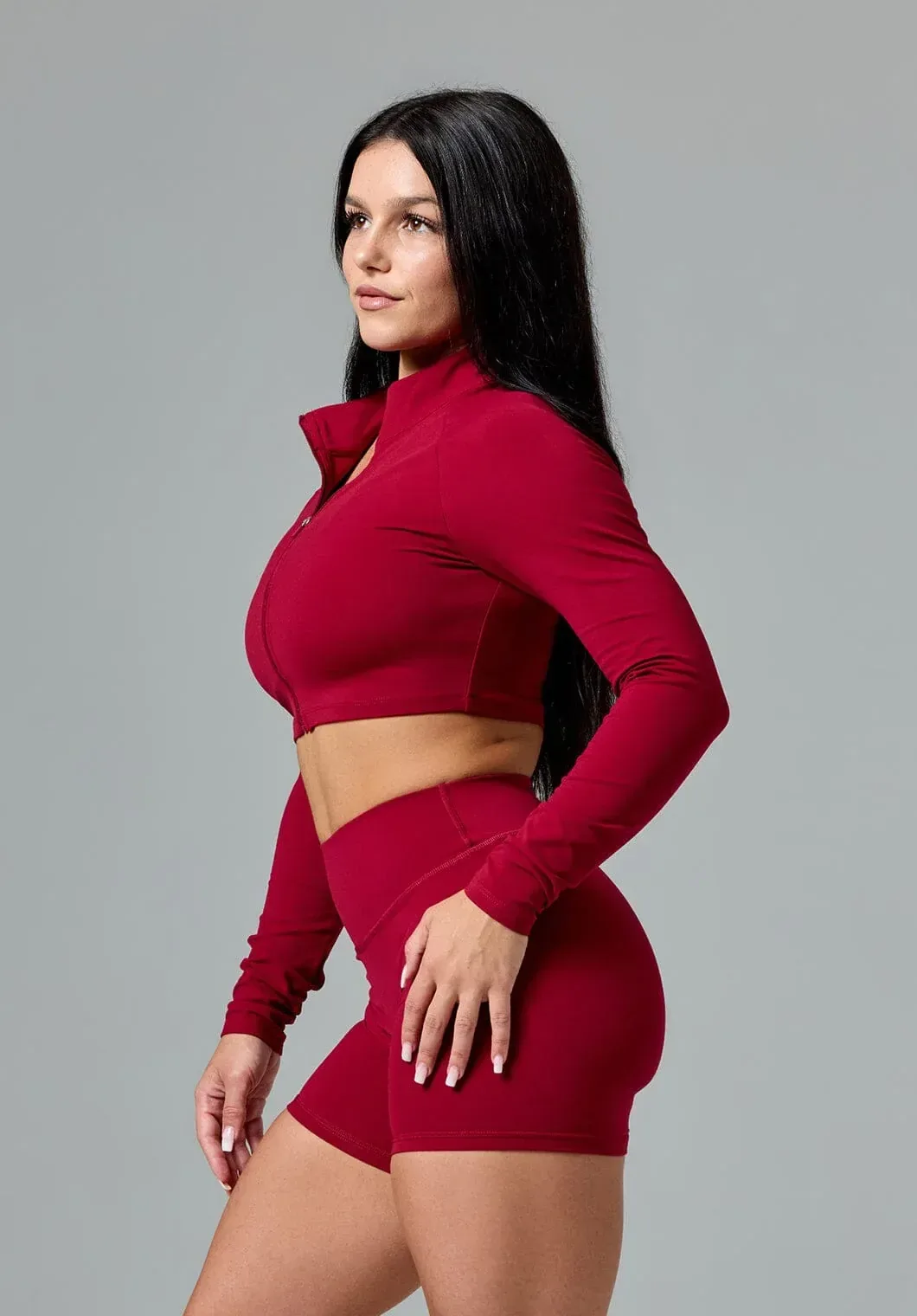 FormLux™ Fitted Crop Jacket Red Amaranth