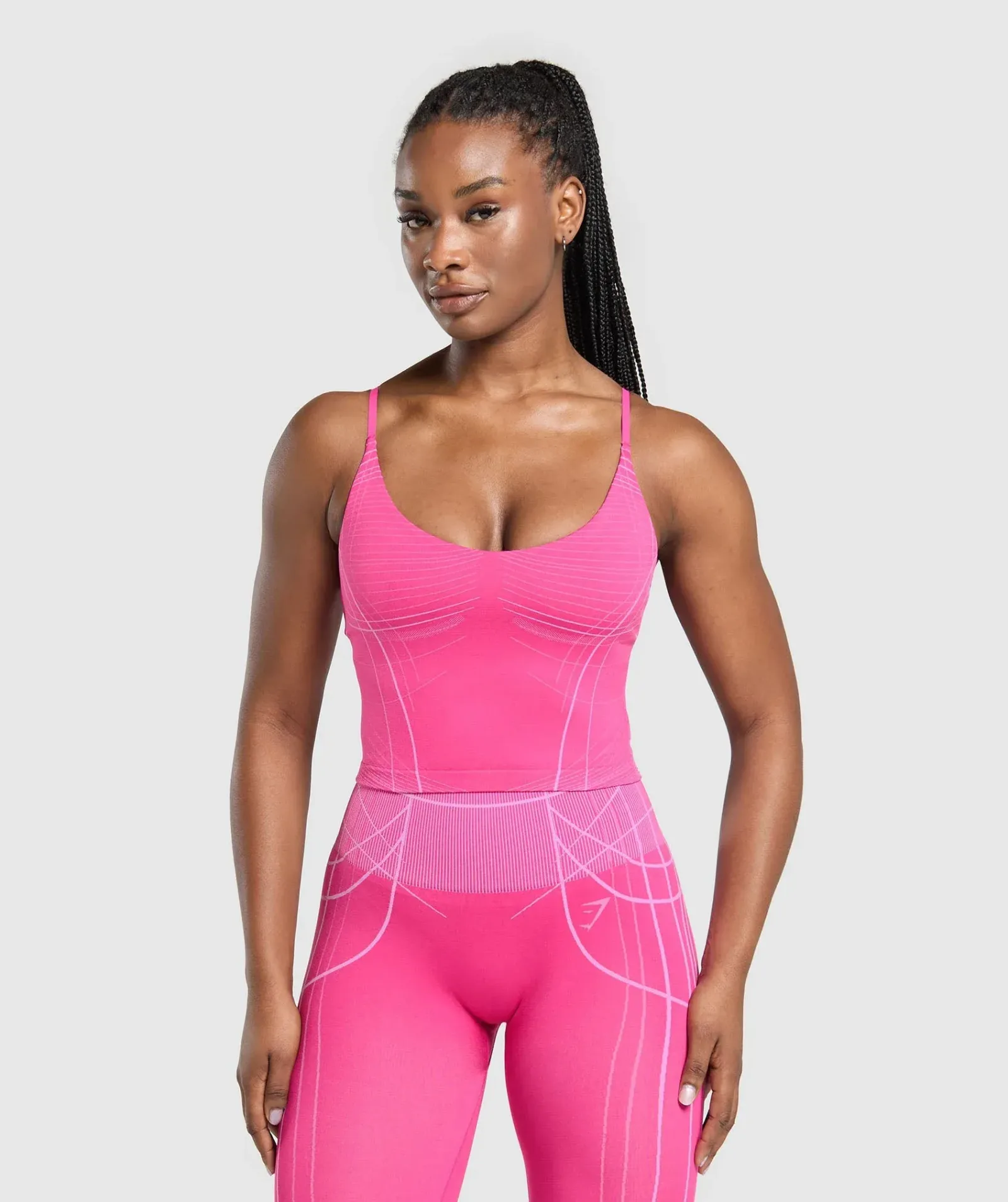 Gymshark Apex Seamless Midi Tank With Shelf – Valley Pink/Sour Pink