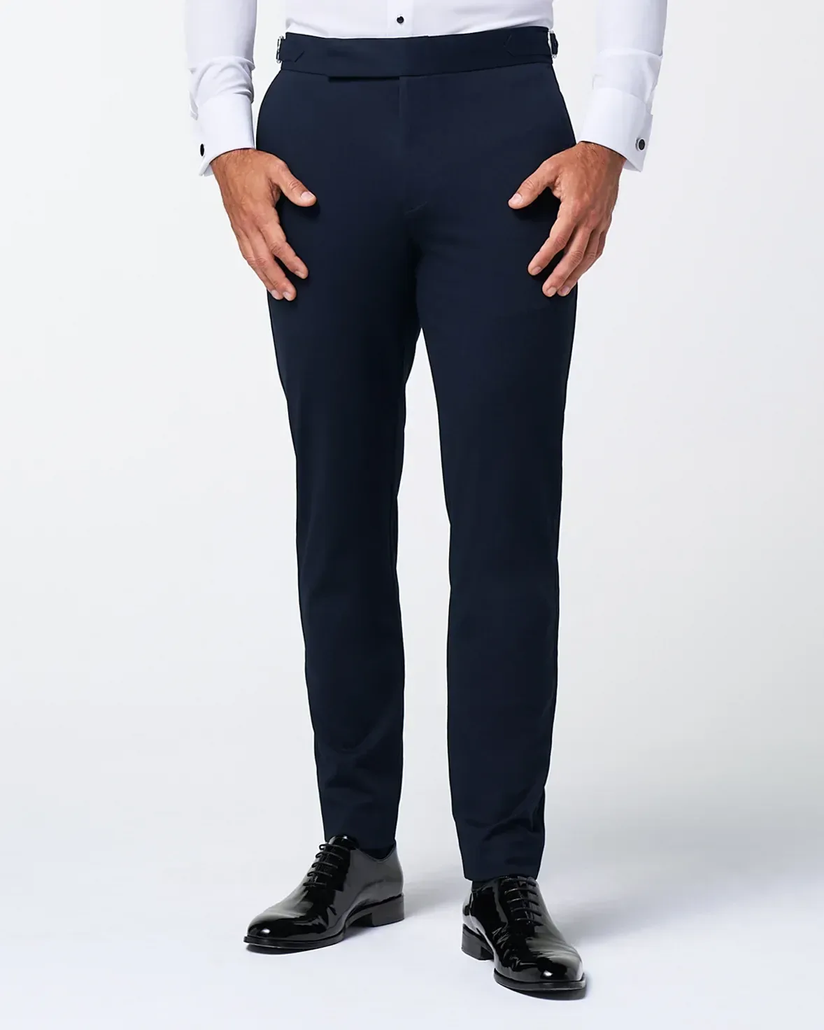 Athletic Fit Stretch Tuxedo Pants – Navy With Navy Stripe