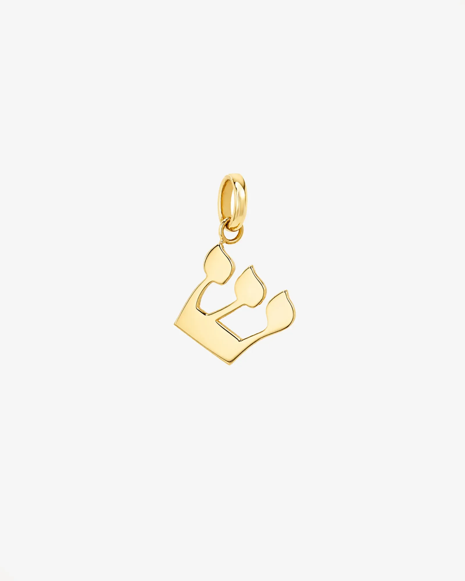 14K Gold Hebrew Initial Pendant