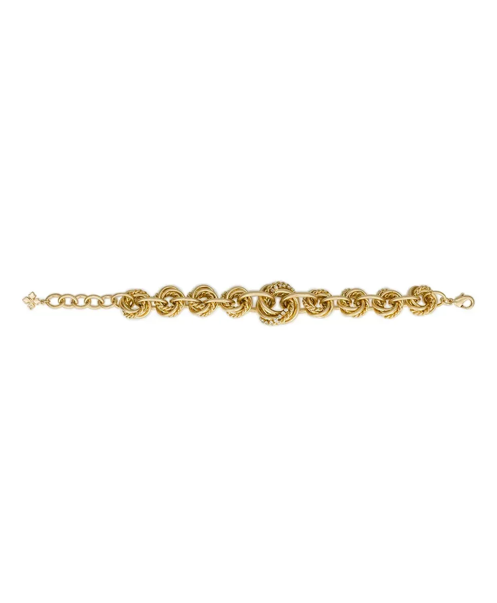 Link Bracelet – Twisted Knot Collection – Worn Gold
