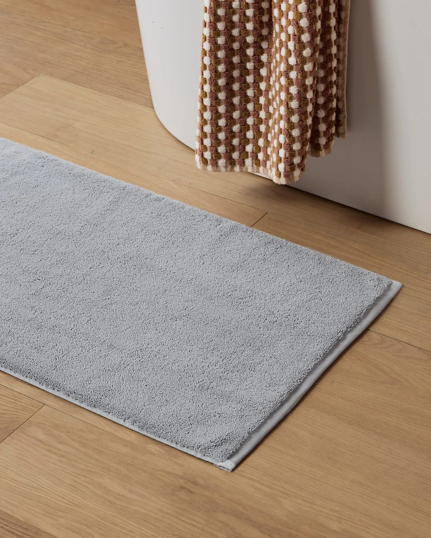 Organic Plush Tub Mat (Sky)